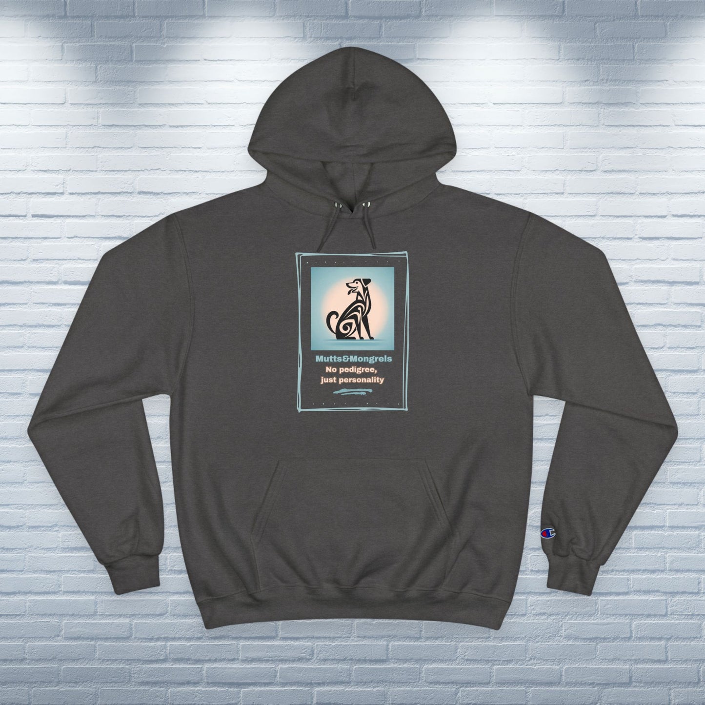 Champion Hoodie Mixed Breed Rescue Dog Mongrel Dogful Art Deco Gift Pet Apparel Funny Unique Style Fashion Dog Mom Dad Unisex Adventure