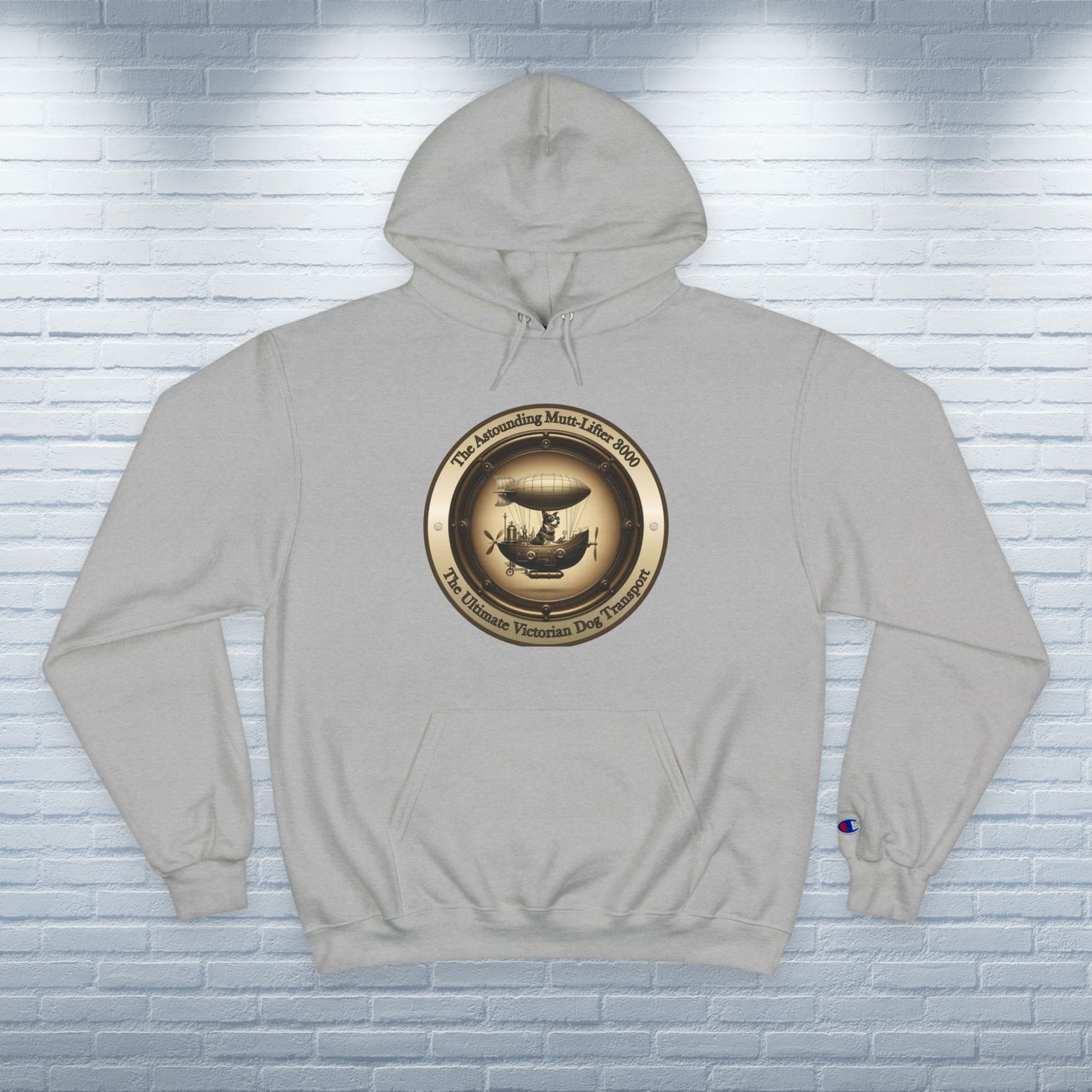Champion Hoodie Mixed Breed Rescue Dog Mongrel Dogful Steampunk Victorian Gift Mutt Pride Unique Art Pet Lover Warm Apparel Dog Mom Dad