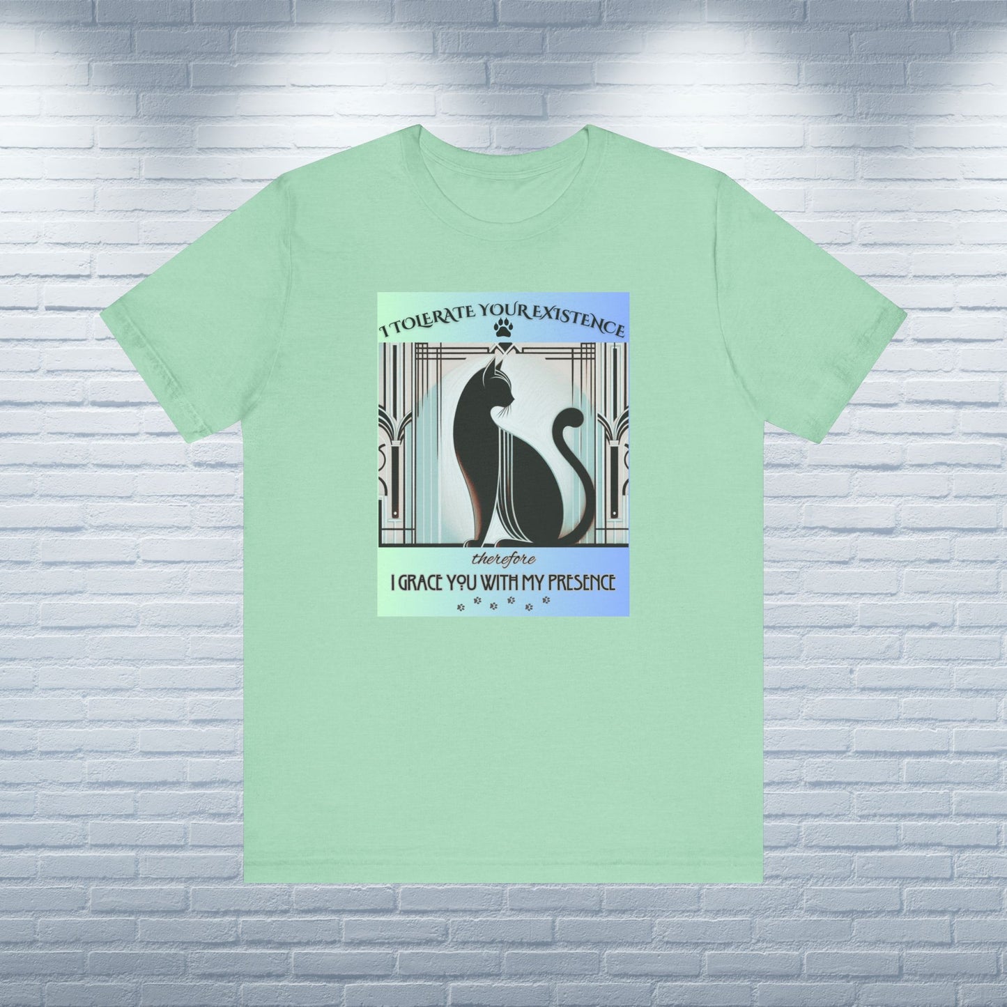 T-Shirt Funny Art Deco Shirt Sarcastic Gift Unisex Fit Unique Cat Whimsical Feline Catful Kitty Humor Retro Apparel Rescue Cat Parent US