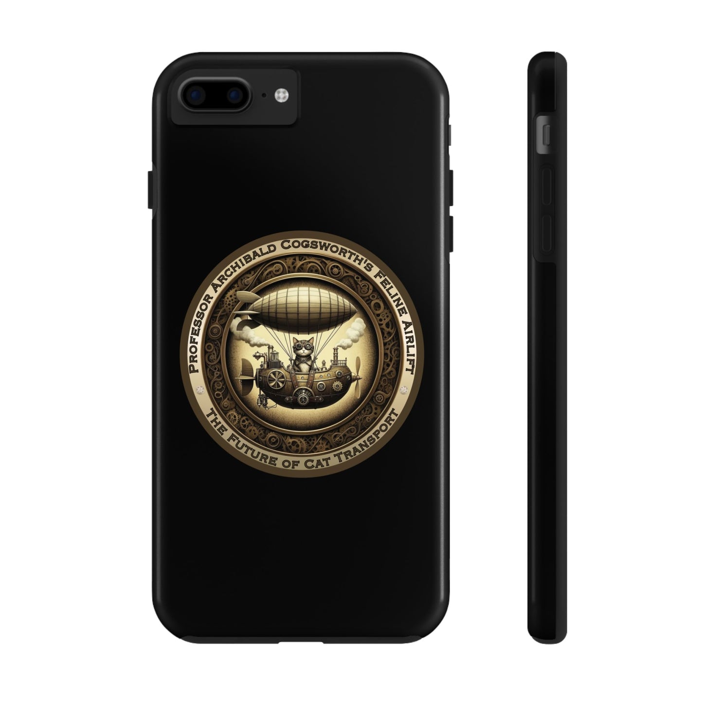 Prof. Cogsworth's Feline Airlift – Steampunk Cat Phone Case