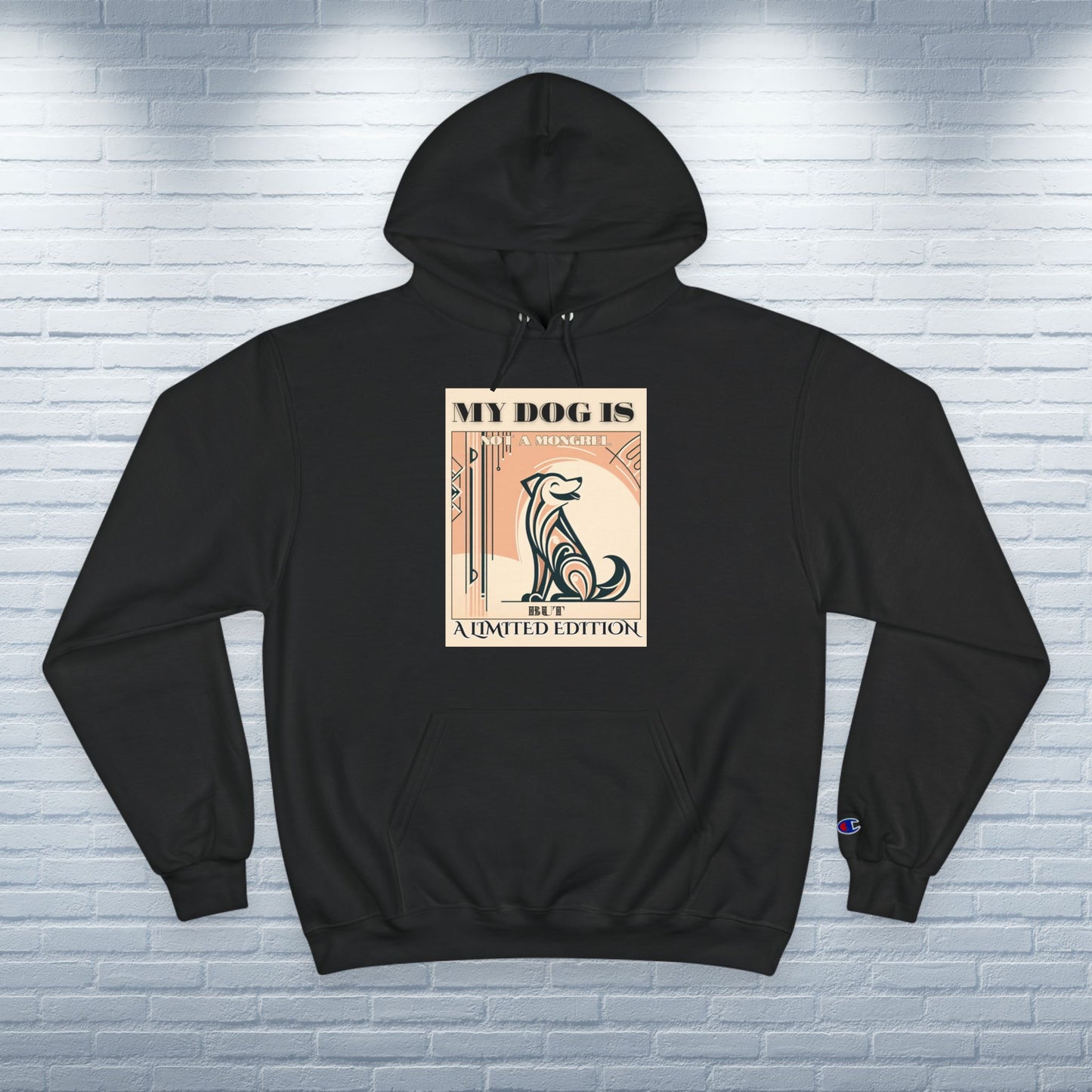 Dog Lover's Casual Champion Hoodie - Unisex Fashion Limited Edition Mongrel, Champion Hoodie, Mixed Breed Apparel, Rescue Dog Hoodie, Dogful Hoodie