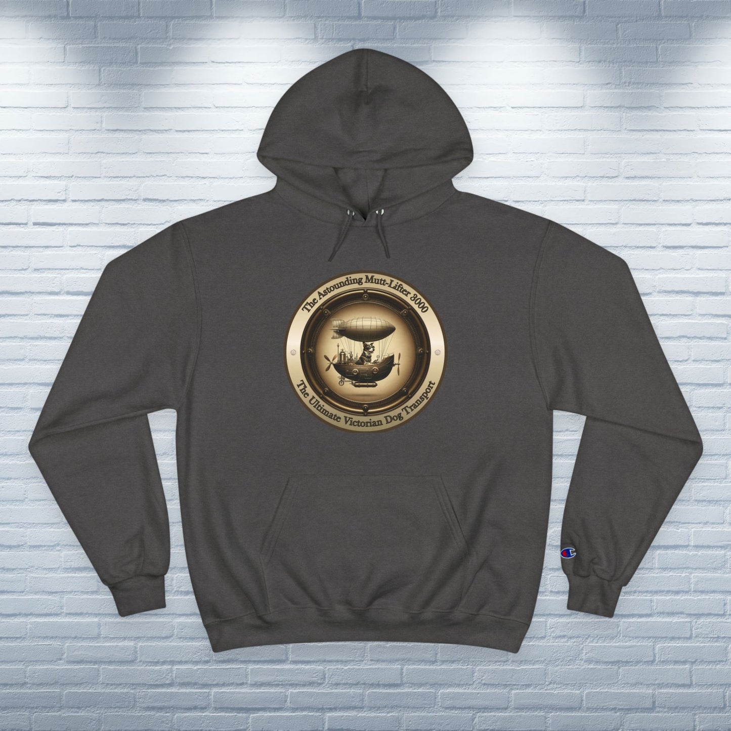 Champion Hoodie Mixed Breed Rescue Dog Mongrel Dogful Steampunk Victorian Gift Mutt Pride Unique Art Pet Lover Warm Apparel Dog Mom Dad