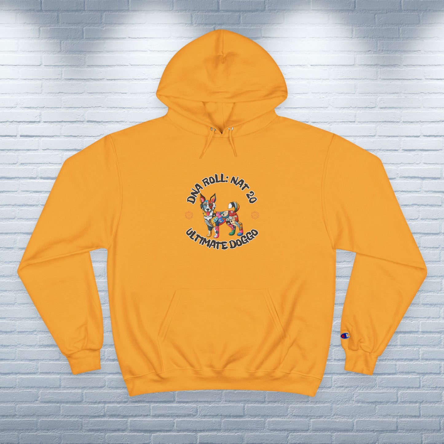 Champion Hoodie Mixed Breed Rescue Dog Mongrel Mutt Dogful RPG Nat20 Gift Pet Apparel Gamer Unique Funny Retro Mutt Fashion Dog Mom Dad