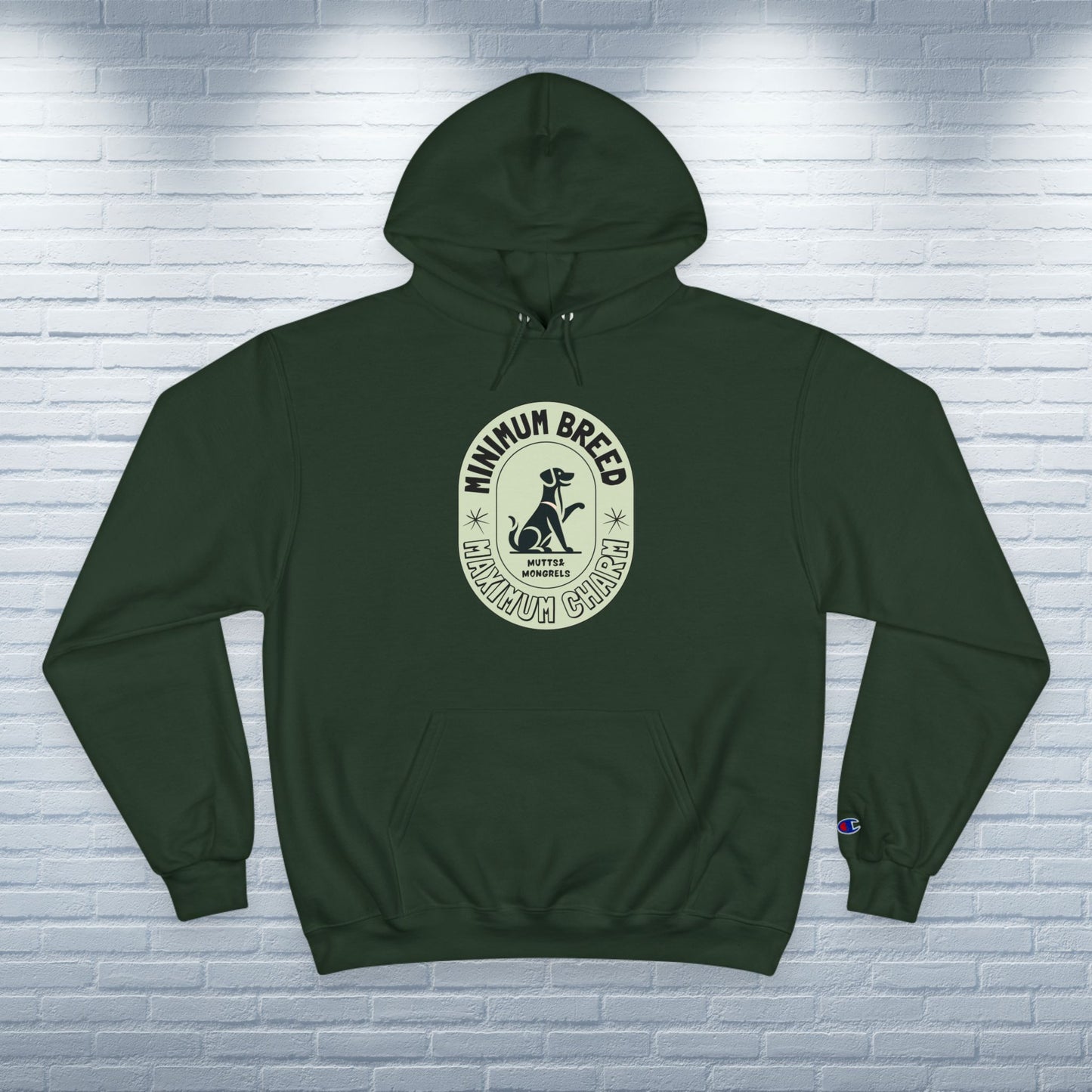Champion Hoodie Mixed Breed Rescue Dog Mongrel Dogful Mutt Charm Gift Pet Apparel Unique Art Deco Pride Style Dog Mom Dad Unisex Unique