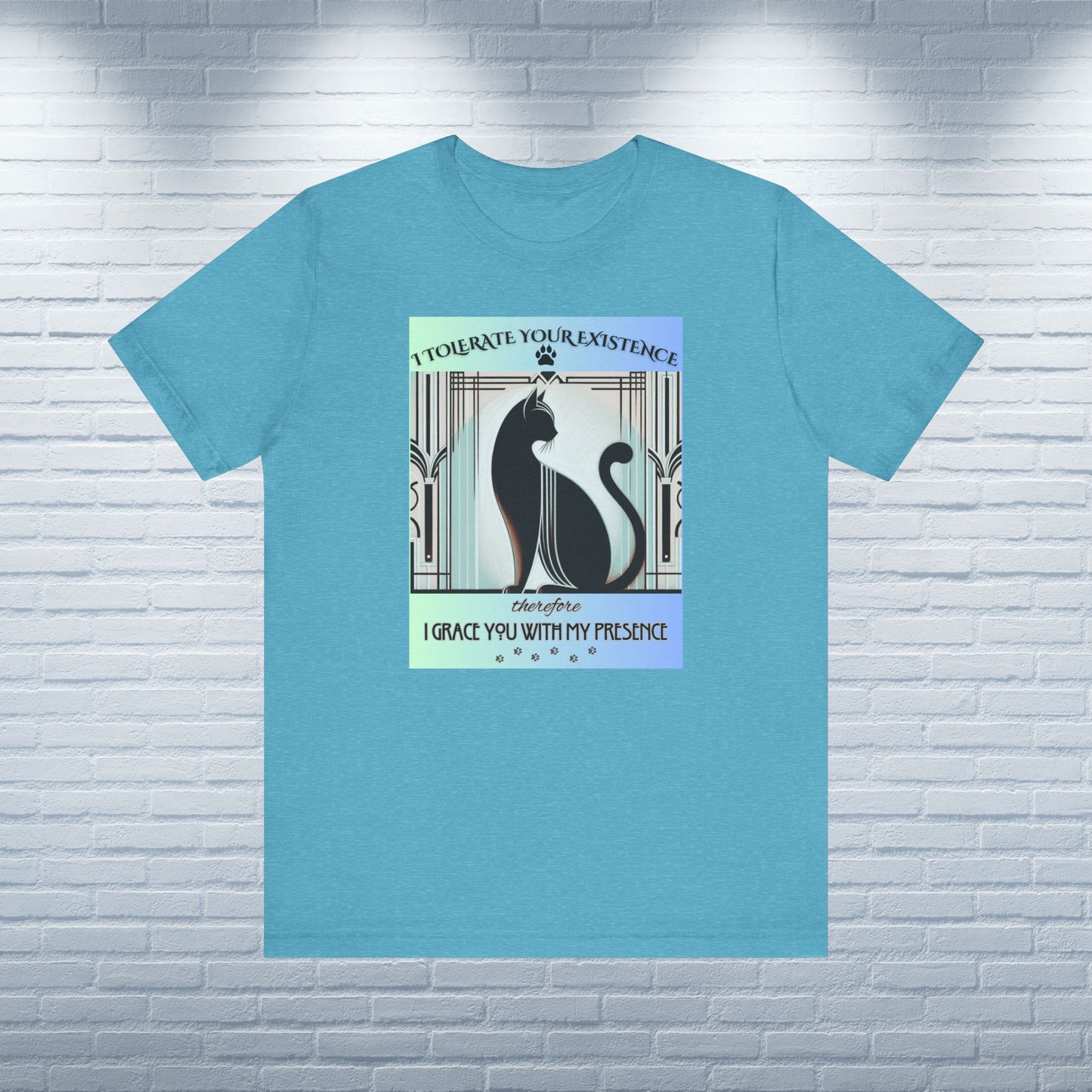 T-Shirt Funny Art Deco Shirt Sarcastic Gift Unisex Fit Unique Cat Whimsical Feline Catful Kitty Humor Retro Apparel Rescue Cat Parent US