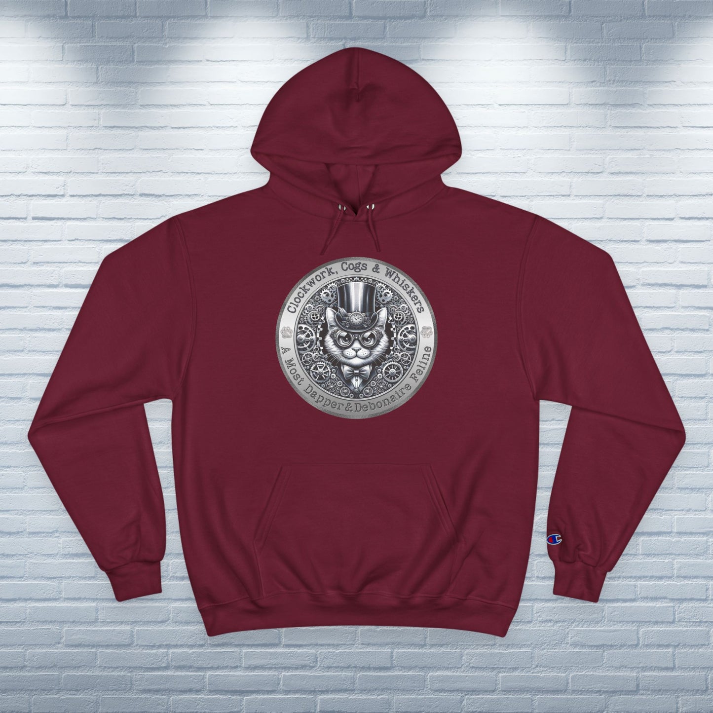 Champion Hoodie Cat Lover Steampunk Victorian Catful Clockwork Whiskers Gift Quirky Pet Apparel Unique Kitty Style Cozy Wear Cat Mom Dad