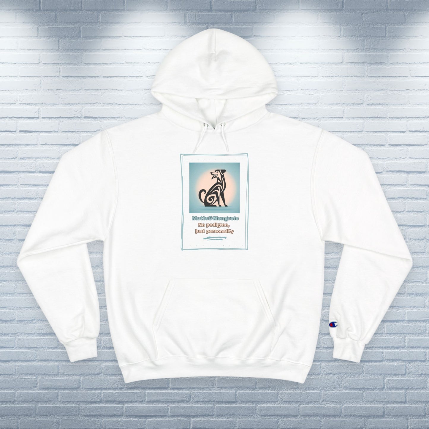 Champion Hoodie Mixed Breed Rescue Dog Mongrel Dogful Art Deco Gift Pet Apparel Funny Unique Style Fashion Dog Mom Dad Unisex Adventure