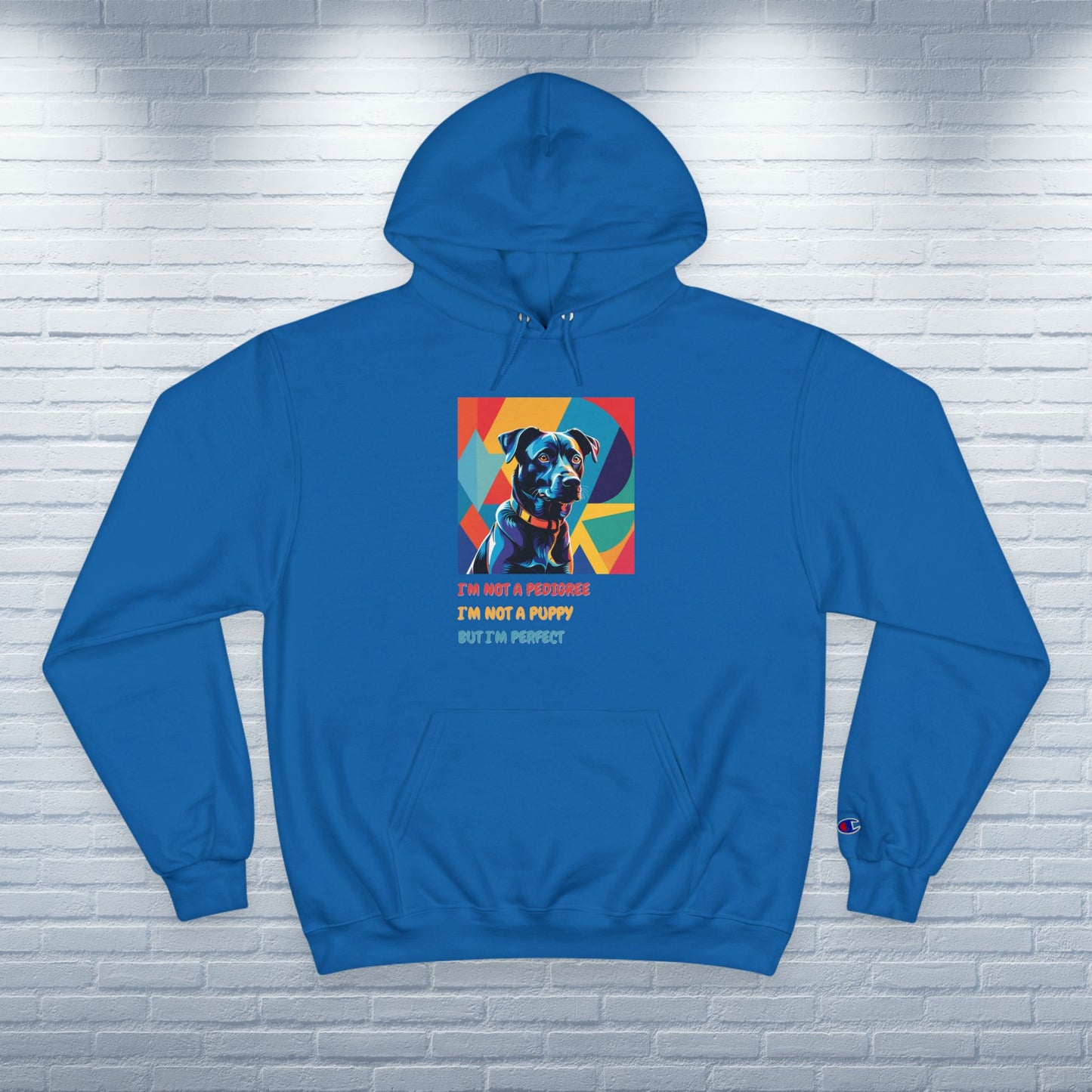 Champion Hoodie Mixed Breed Rescue Dog Mongrel Dogful Gift Pet Apparel Funny Unique Pop Art Style Pop Art Hoodie Unisex Mutt Dog Mom Dad