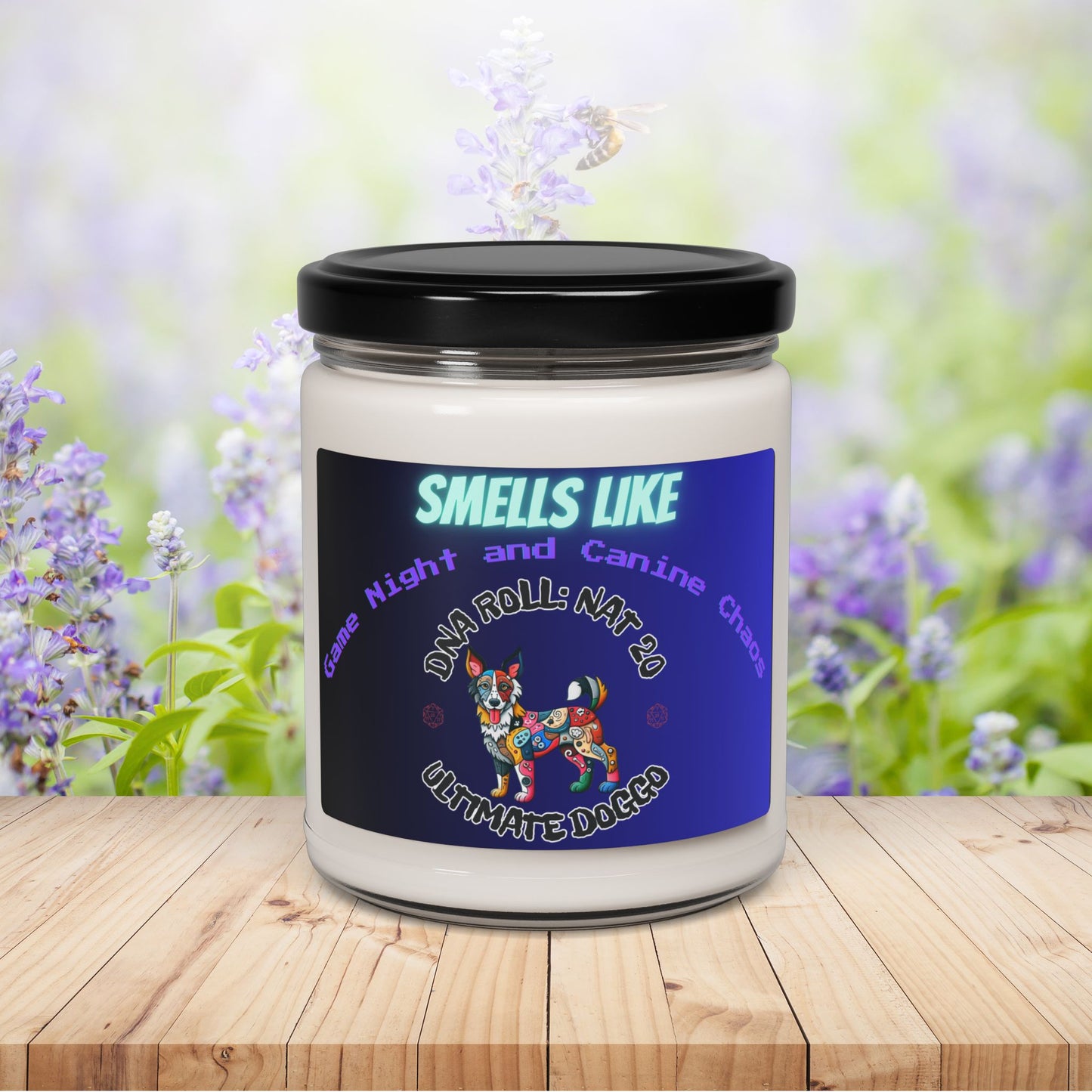 Candle Scented Soy Candle Game Night Mixed Breed Dog Lover Gift Geeky RPG Rescue Dogful Canine Chaos Funny Home Decor Aroma for Dog Parents