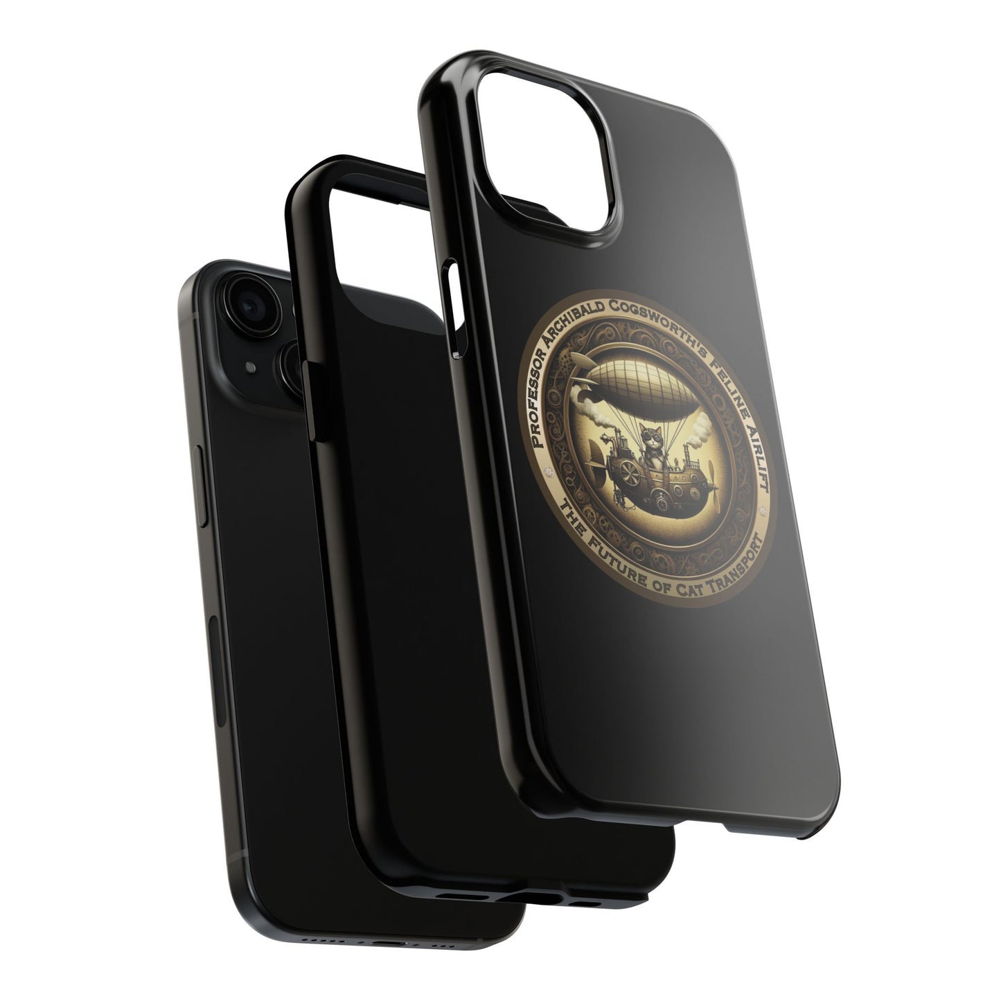 Prof. Cogsworth's Feline Airlift – Steampunk Cat Phone Case