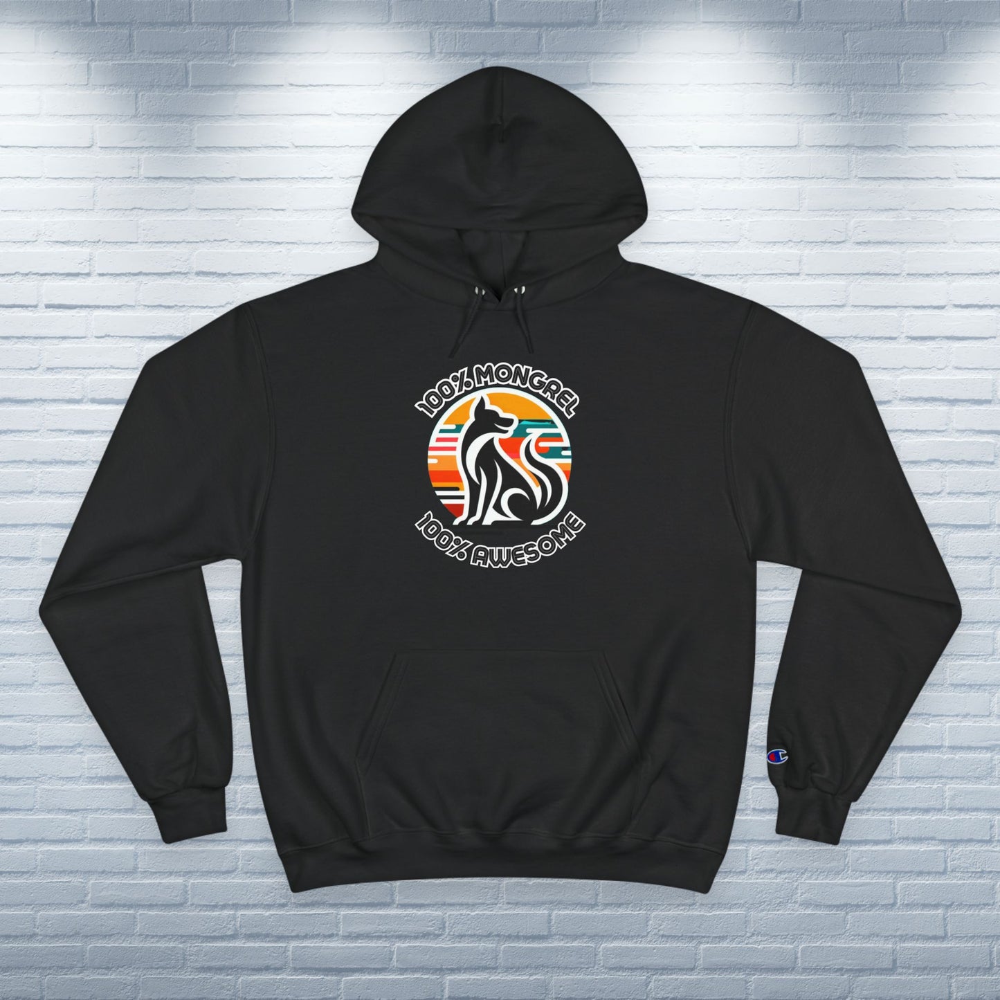 Champion Hoodie Mixed Breed Rescue Dog Mongrel Dogful Gift Pet Apparel Unique Retro Style Pride Fashion Unisex Dog Mom Dad Adventure Wear