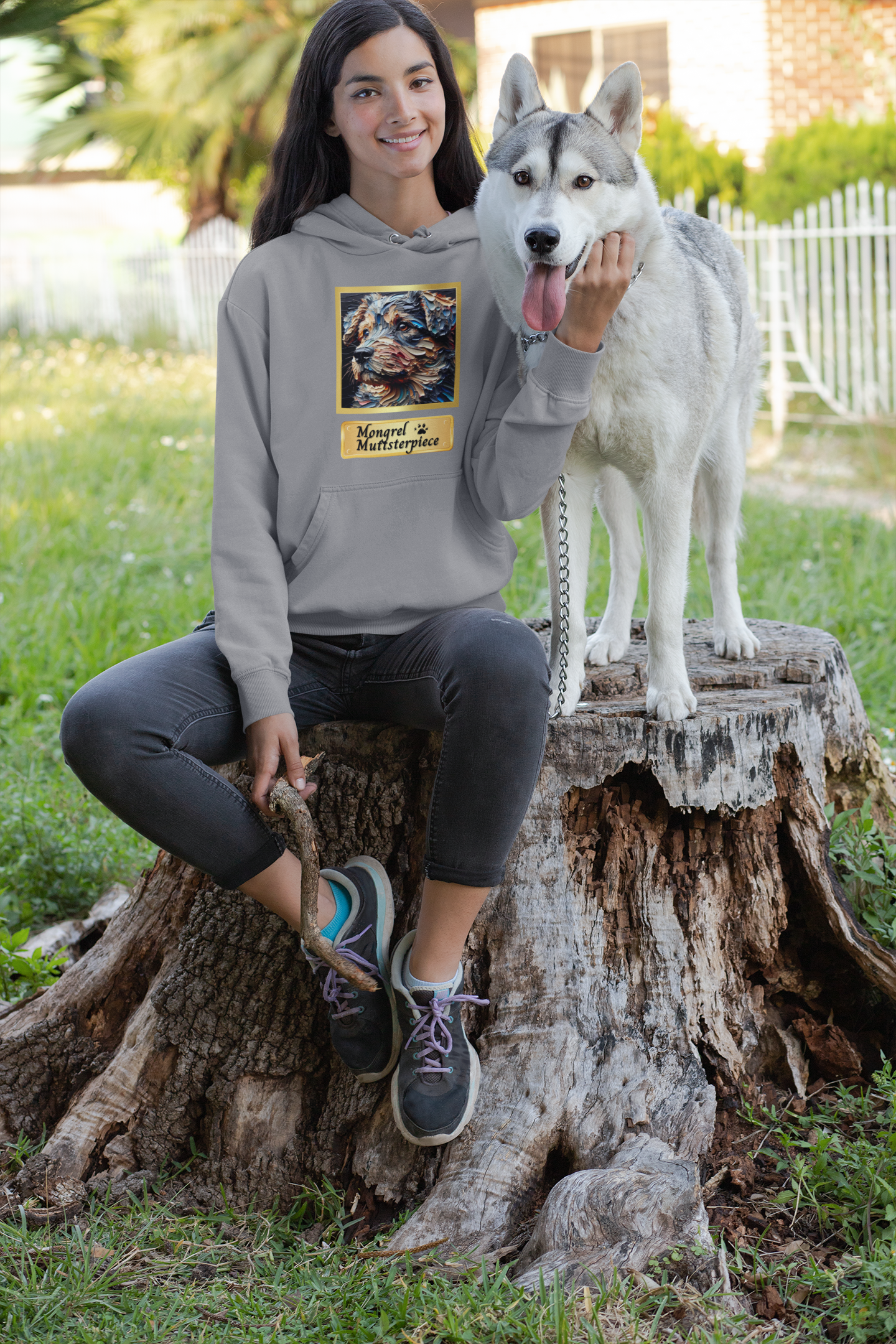 Champion Hoodie Mixed Breed Rescue Dog Mongrel Dogful Gift Pet Apparel Funny Unique Retro Style Pride Fashion Dog Mom Dad Unisex Unique