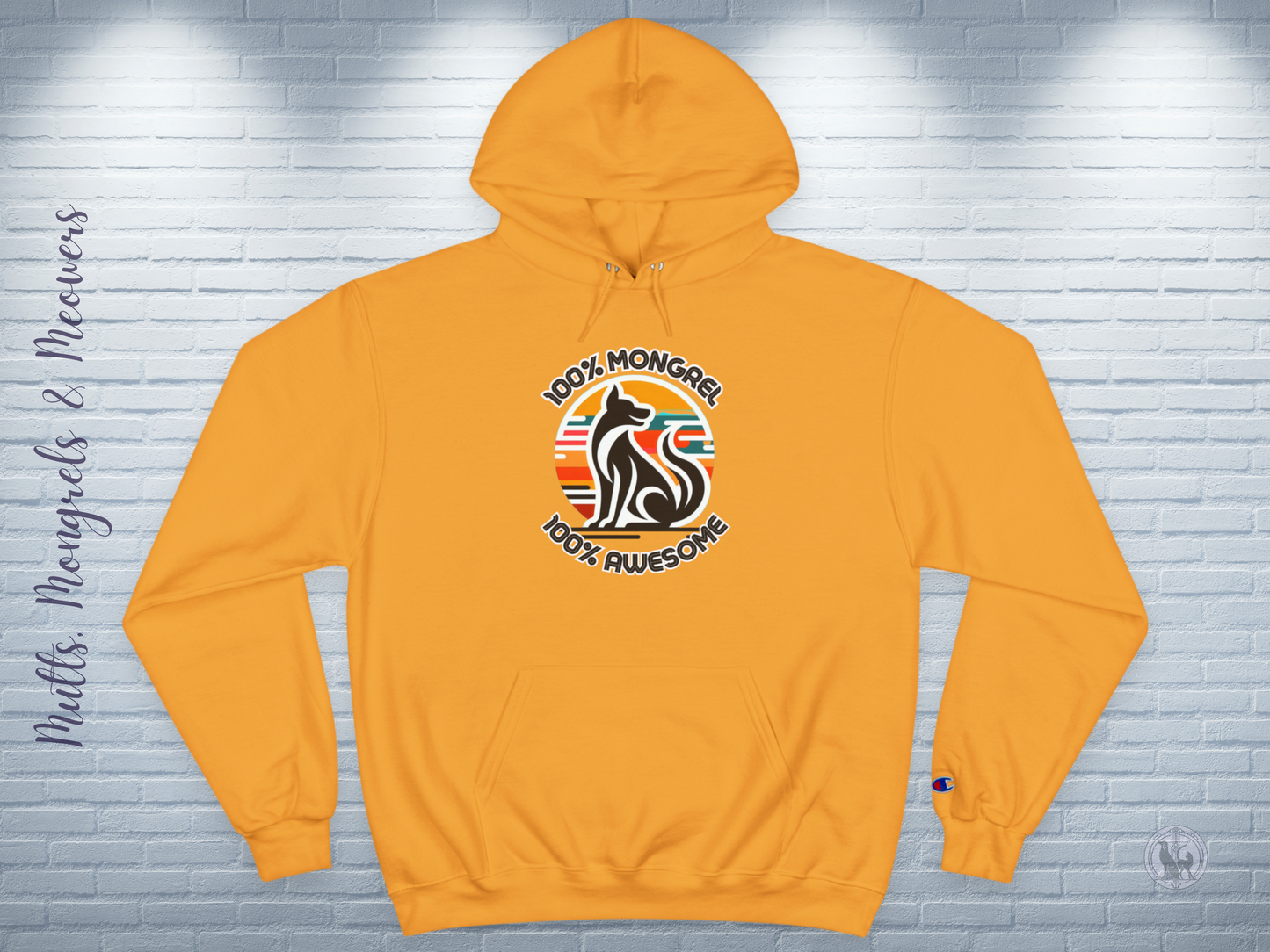 Champion Hoodie Mixed Breed Rescue Dog Mongrel Dogful Gift Pet Apparel Unique Retro Style Pride Fashion Unisex Dog Mom Dad Adventure Wear