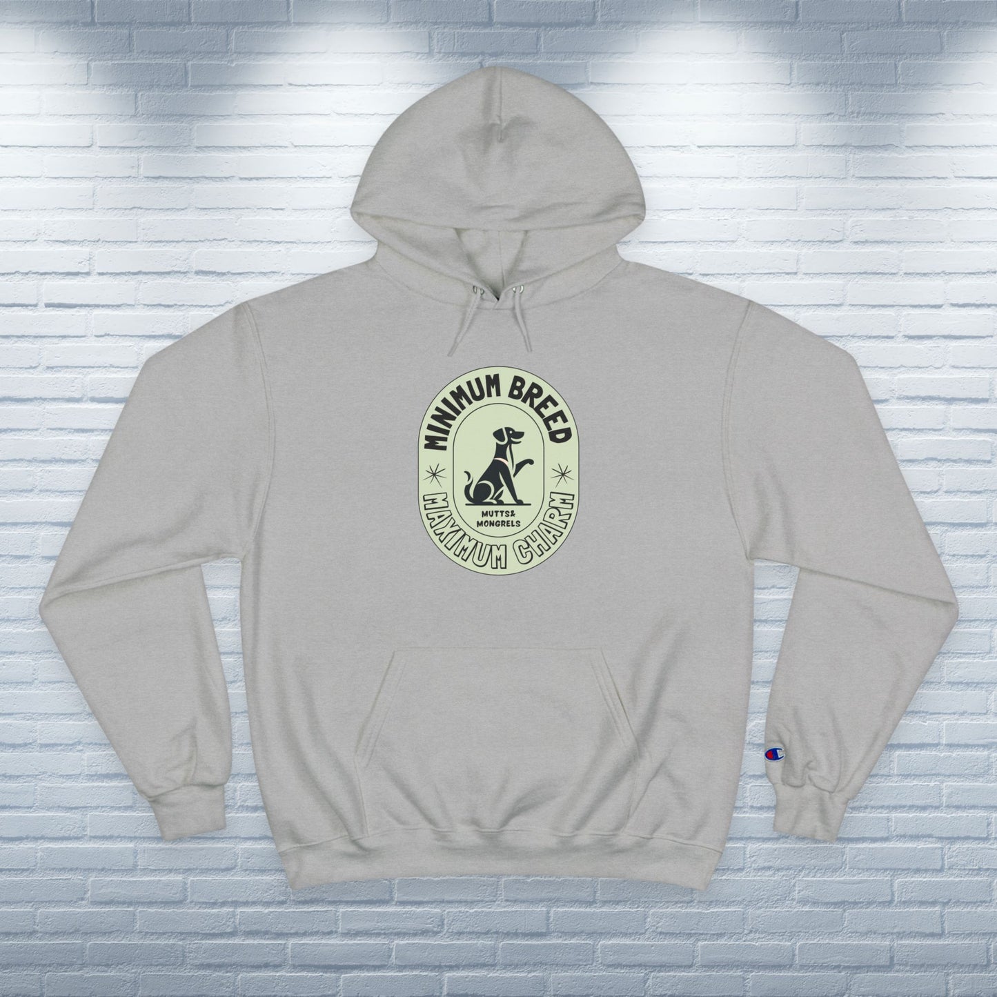 Champion Hoodie Mixed Breed Rescue Dog Mongrel Dogful Mutt Charm Gift Pet Apparel Unique Art Deco Pride Style Dog Mom Dad Unisex Unique
