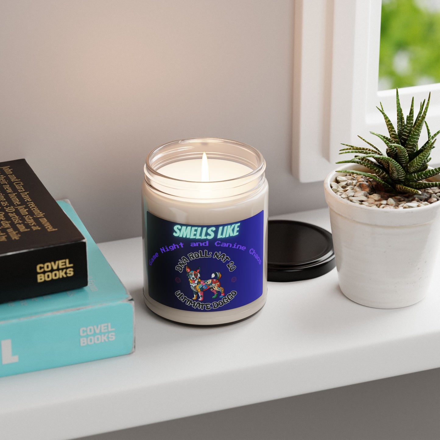 Candle Scented Soy Candle Game Night Mixed Breed Dog Lover Gift Geeky RPG Rescue Dogful Canine Chaos Funny Home Decor Aroma for Dog Parents