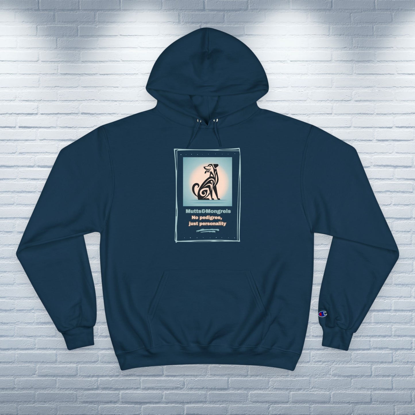 Champion Hoodie Mixed Breed Rescue Dog Mongrel Dogful Art Deco Gift Pet Apparel Funny Unique Style Fashion Dog Mom Dad Unisex Adventure