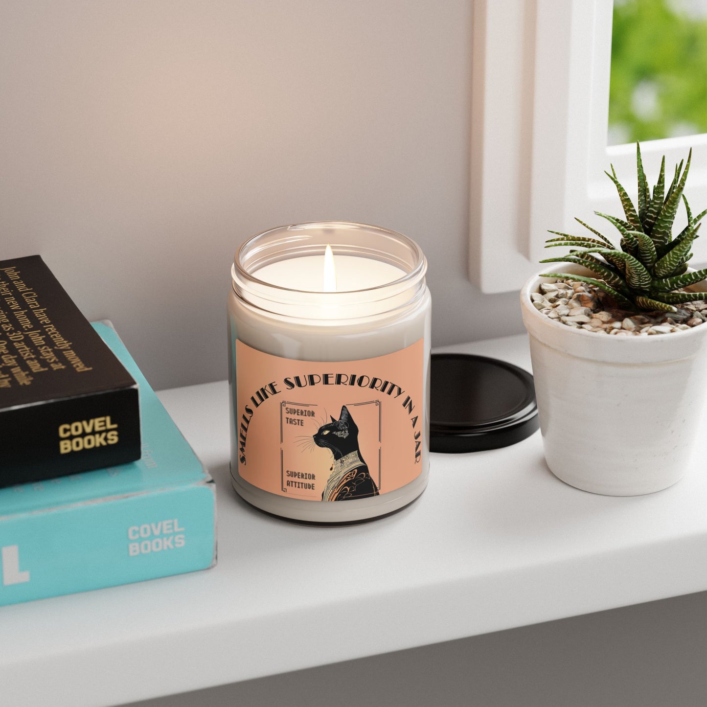 Candle Whimsical Scented Art Deco Soy Candle Cat Themed Catful Cat Lover Gift Elegant Feline Home Decor Sarcastic Style for Cat Parents