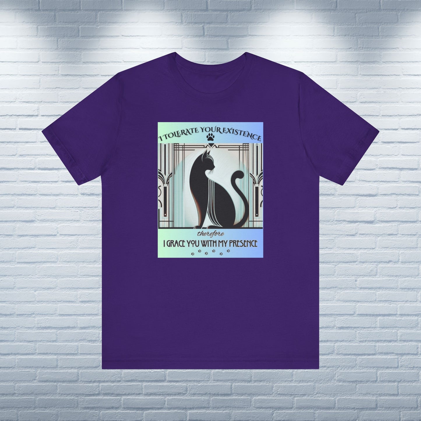 T-Shirt Funny Art Deco Shirt Sarcastic Gift Unisex Fit Unique Cat Whimsical Feline Catful Kitty Humor Retro Apparel Rescue Cat Parent US