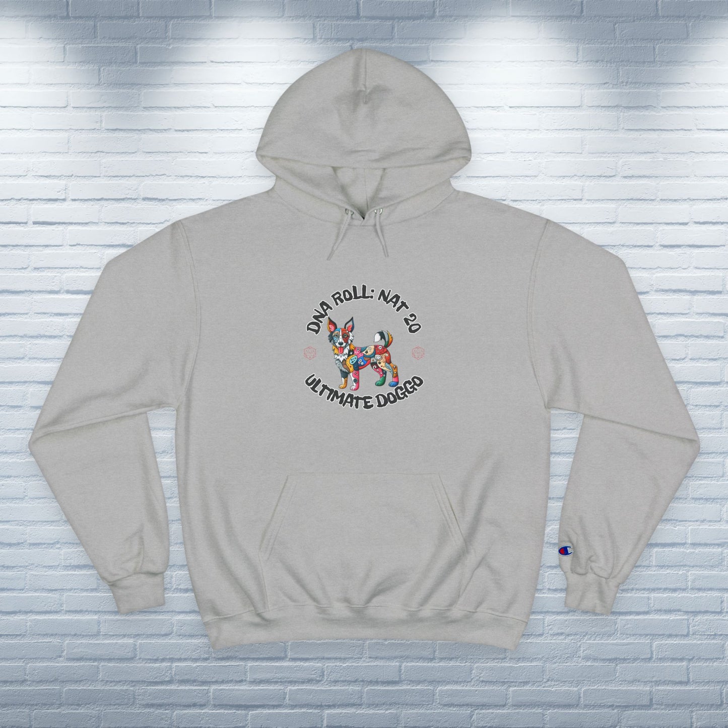 Champion Hoodie Mixed Breed Rescue Dog Mongrel Mutt Dogful RPG Nat20 Gift Pet Apparel Gamer Unique Funny Retro Mutt Fashion Dog Mom Dad
