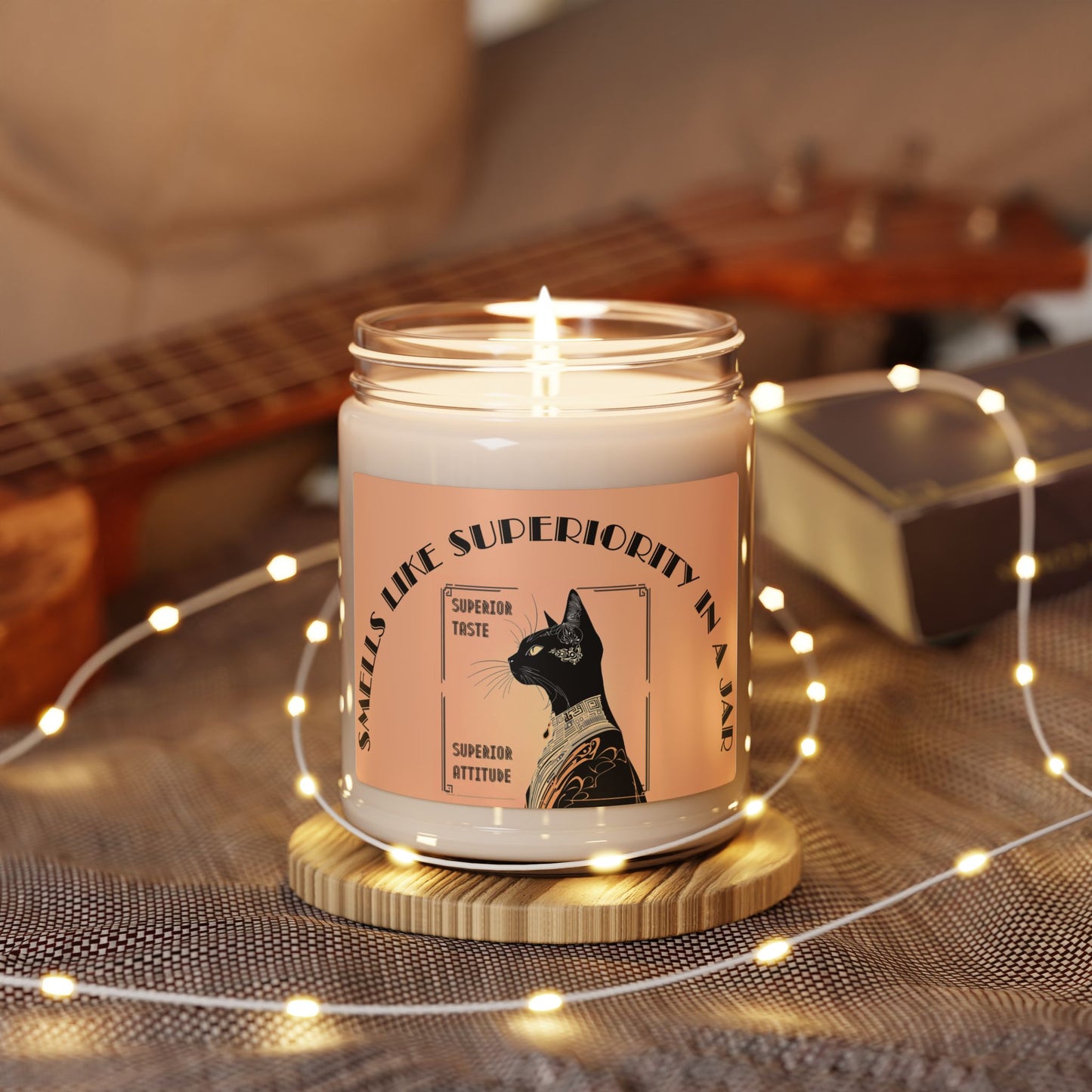 Candle Whimsical Scented Art Deco Soy Candle Cat Themed Catful Cat Lover Gift Elegant Feline Home Decor Sarcastic Style for Cat Parents