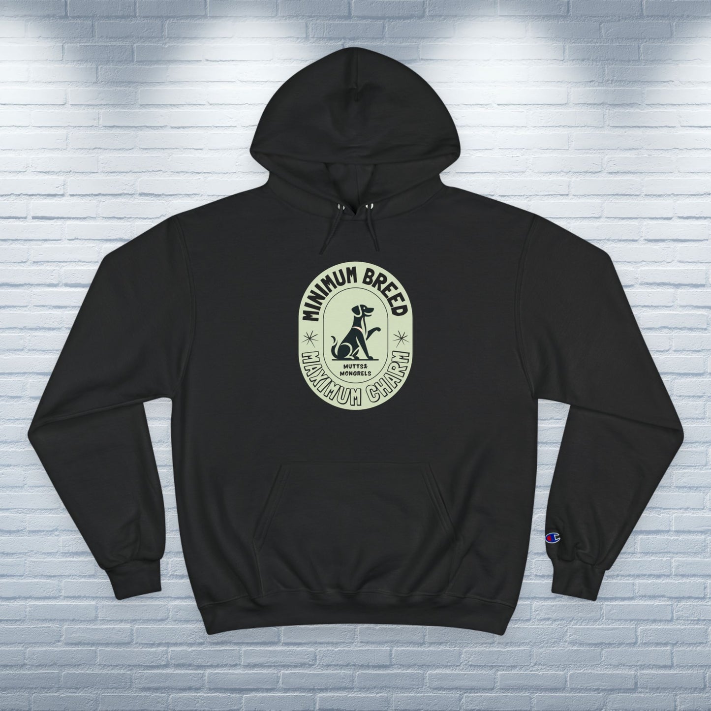 Champion Hoodie Mixed Breed Rescue Dog Mongrel Dogful Mutt Charm Gift Pet Apparel Unique Art Deco Pride Style Dog Mom Dad Unisex Unique