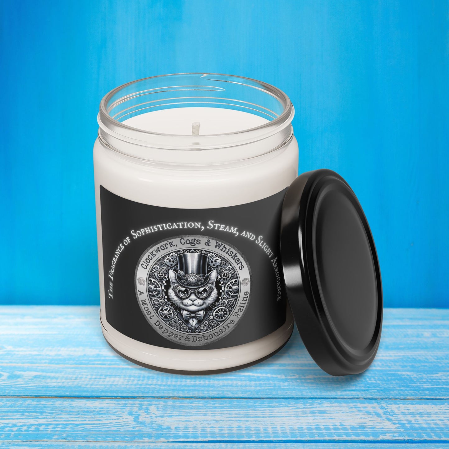 Candle Funny Steampunk Cat Gift Scented Soy Candle Whimsical Feline Catful Kitty Lover Quirky Victorian Pet Decor for Stylish Cat Parents