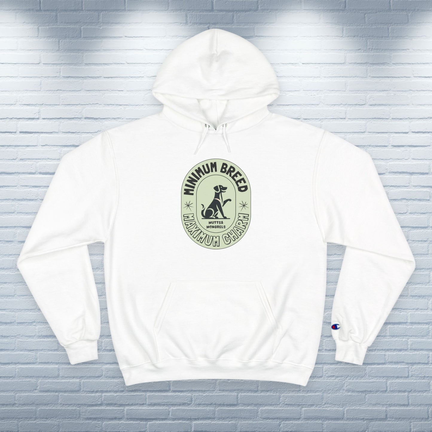 Champion Hoodie Mixed Breed Rescue Dog Mongrel Dogful Mutt Charm Gift Pet Apparel Unique Art Deco Pride Style Dog Mom Dad Unisex Unique