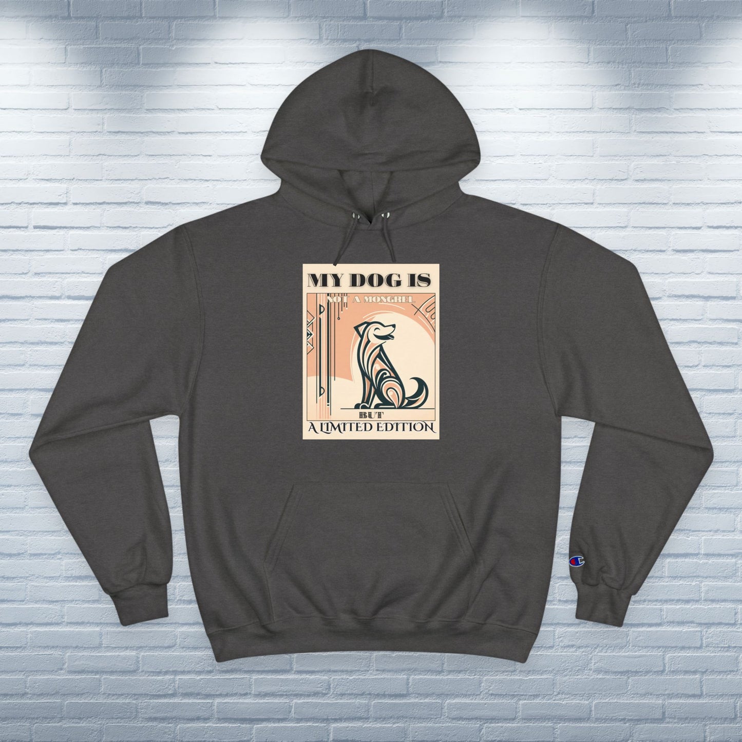 Dog Lover's Casual Champion Hoodie - Unisex Fashion Limited Edition Mongrel, Champion Hoodie, Mixed Breed Apparel, Rescue Dog Hoodie, Dogful Hoodie