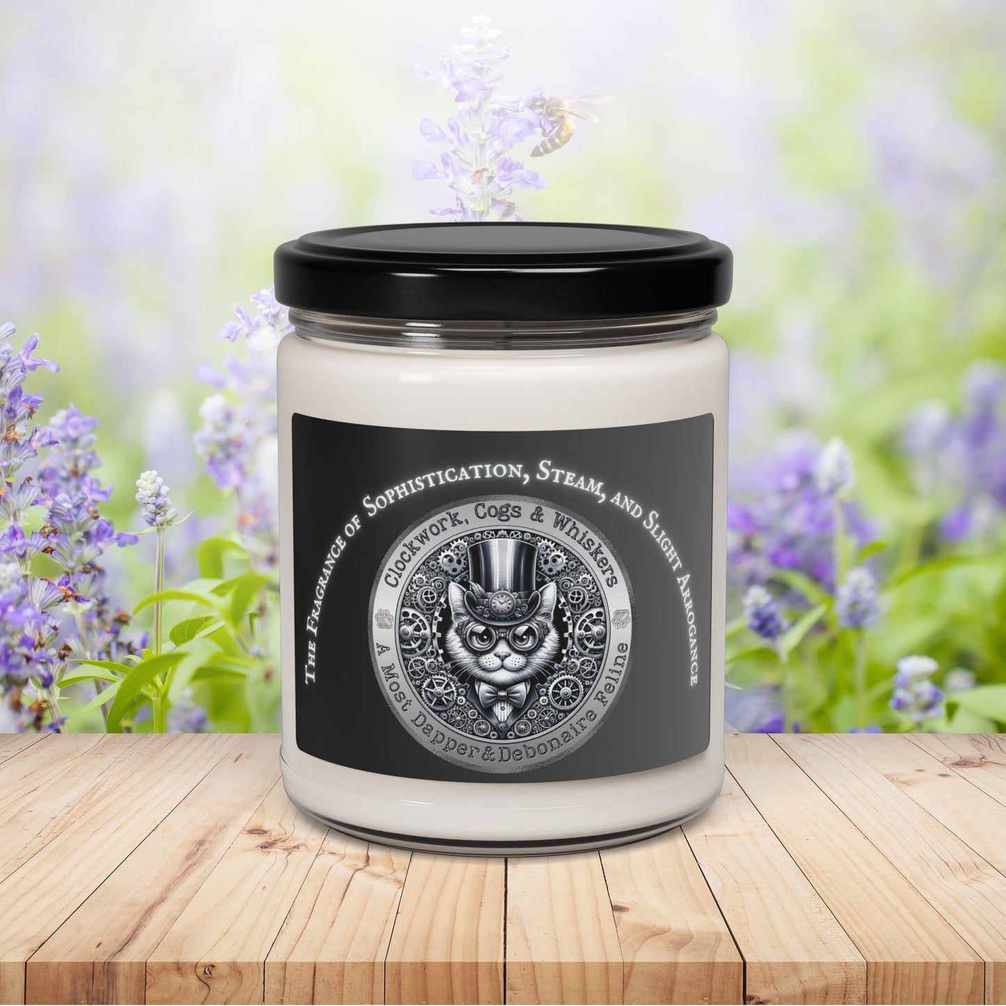 Candle Funny Steampunk Cat Gift Scented Soy Candle Whimsical Feline Catful Kitty Lover Quirky Victorian Pet Decor for Stylish Cat Parents