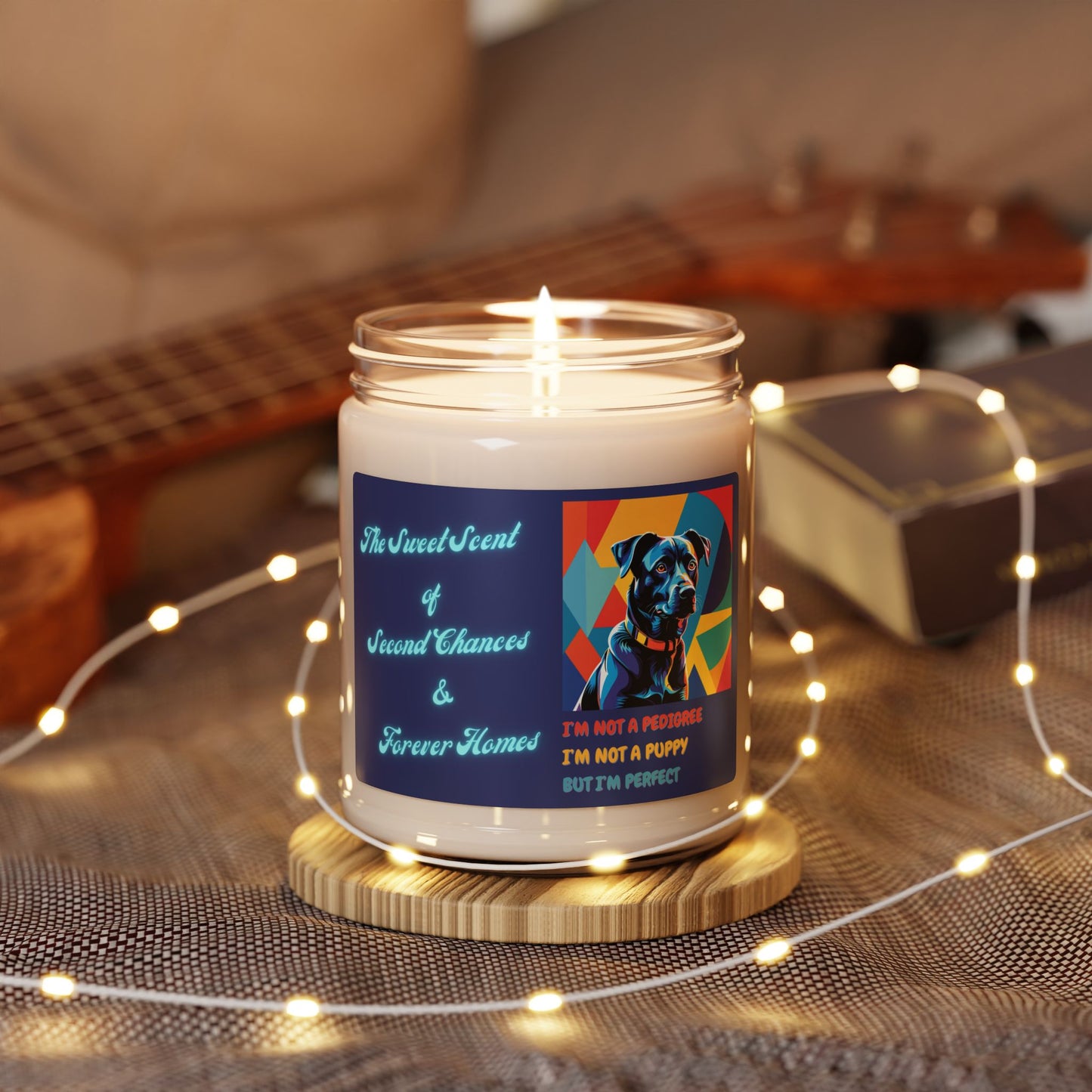 Candle Scented Soy Candle Mixed Breed Dogful Gift for Mature Dog Lovers Mongrel Rescue Dog Pet Adoption Canine Home Decor for Dog Parents