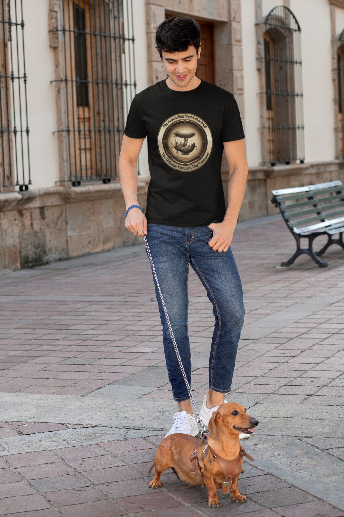 T-Shirt Mixed Breed Funny Victorian Dog Tee Dogful Rescue Dog Apparel Steampunk Mongrel Lover Shirt Unique Gift Unisex Dog Mom Dog Dag Mutt