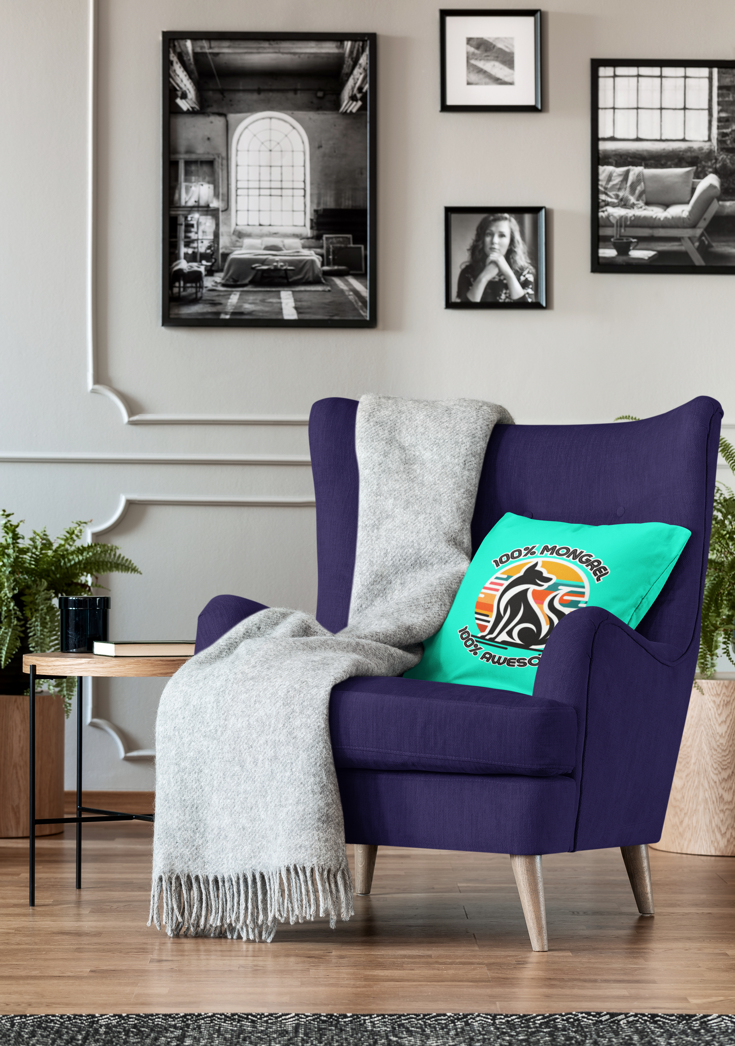 Pillow Throw Rescue Dog Awesome Design For Dog Lovers Mixed Breed Dogful Couch Pillow For Rescue Mutt Homes Retro Dog Mum Dog Dad Mongrel