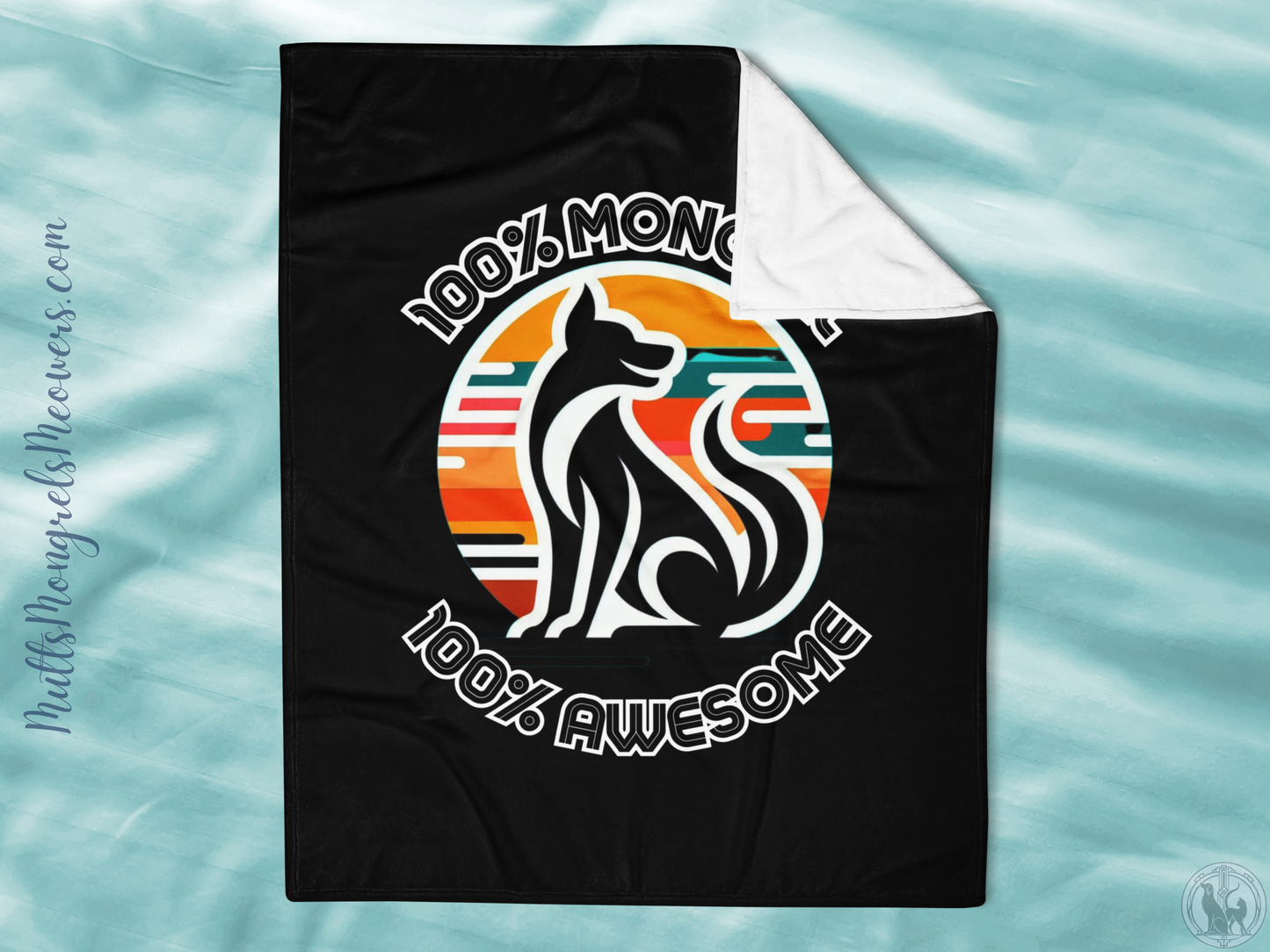 Throw Blanket Dogful Mixed Breed Dog Mom Proud Retro Rescue Dog Cozy Blanket Gift for Dog Lover