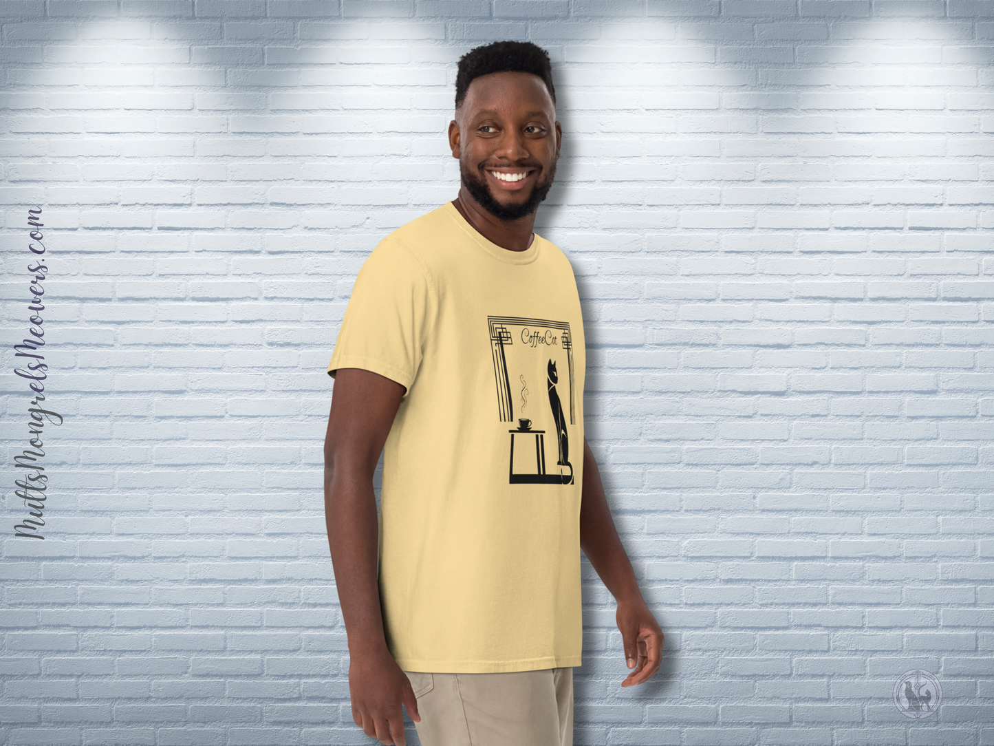 T-Shirt Stylish Comfort Colors Art Deco Coffee Cat Parent Gift Catful Unisex Fit Unique Whimsical Feline Kitty Graphic Cat Lover Apparel