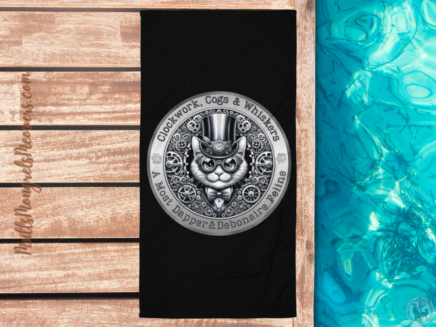 Beach Towel Cat Lovers Funny Steampunk Catful Adoption Gift Retroeful Bath Towel Victorian Kitty Vibeful Bathroom Decor for Cat Parents