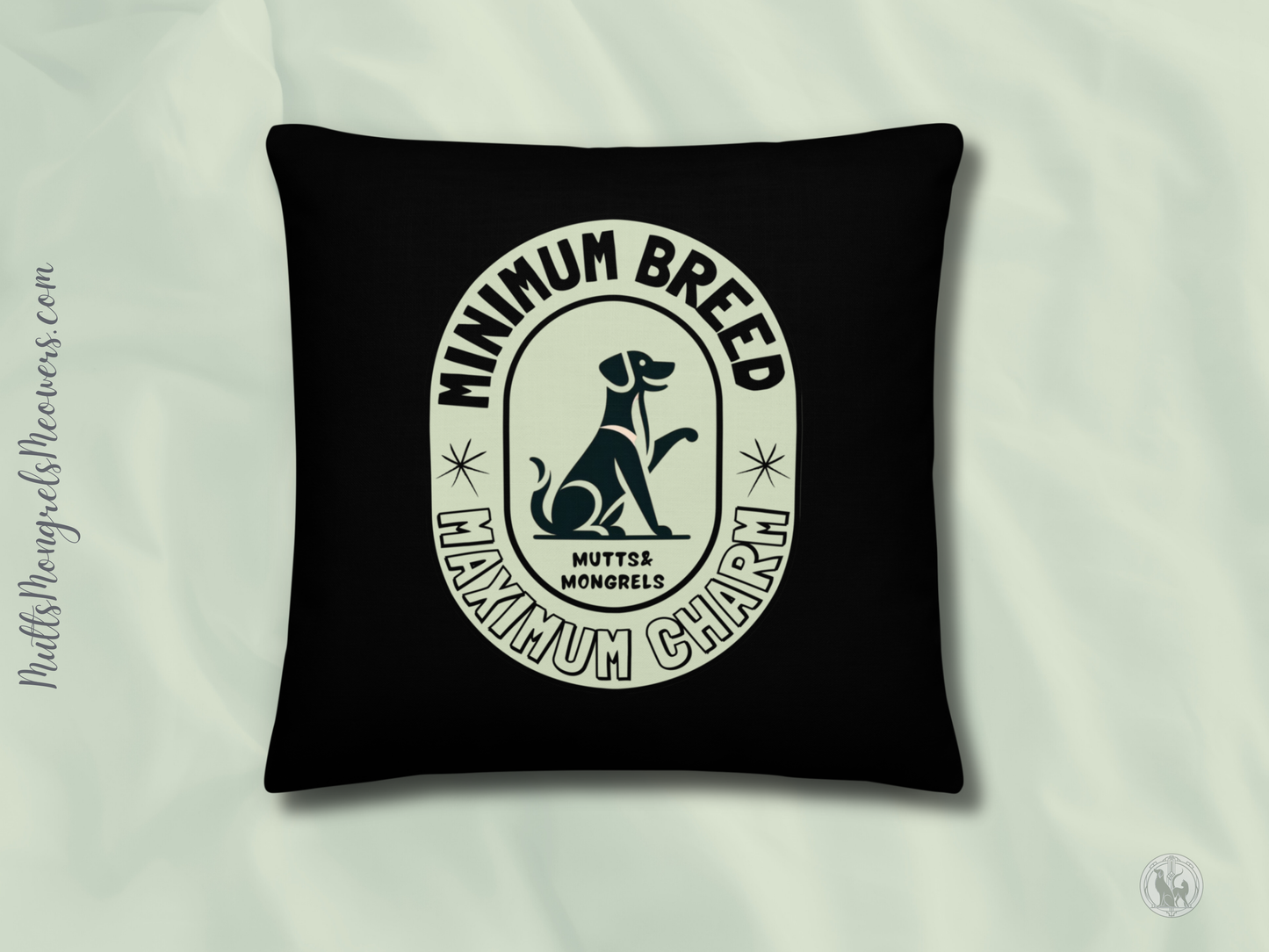 Pillow Throw Pillow Rescue Dog Charm Art Deco Design Dog Lovers Mixed Breed Dogful For Pet Lovers Rescue Mutt Gift Dog Mum Dog Dad Mongrel