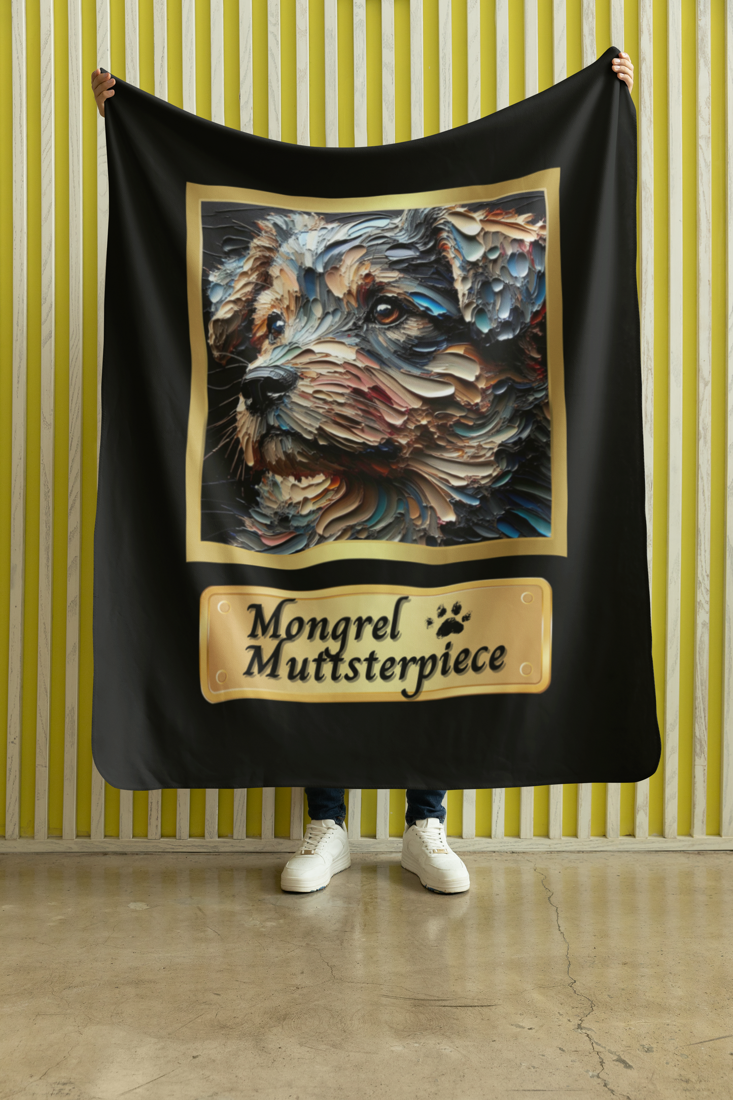 Throw Blanket Dogful Mixed Breed Dog Mom Artistic Design Cozy Rescue Dog Blanket Gift for Dog Lover