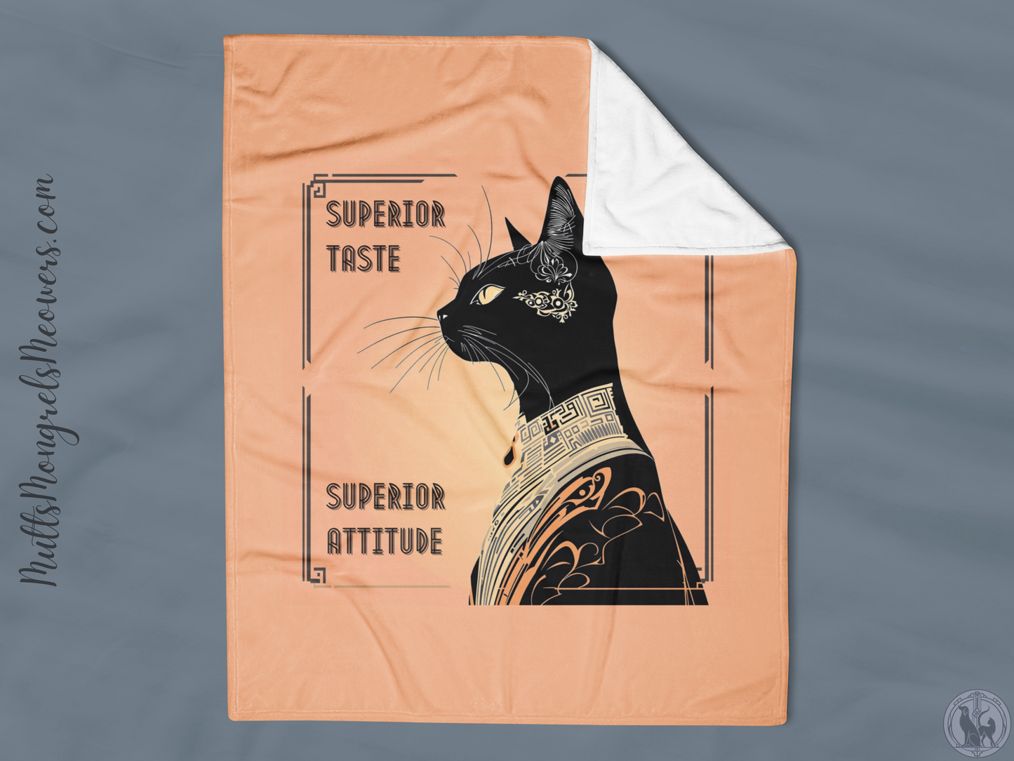 Throw Blanket Catful Proud Cat Mom Rescue Cat Cozy Blanket Superior Taste Attitude Art Deco Gift for Cat Lover