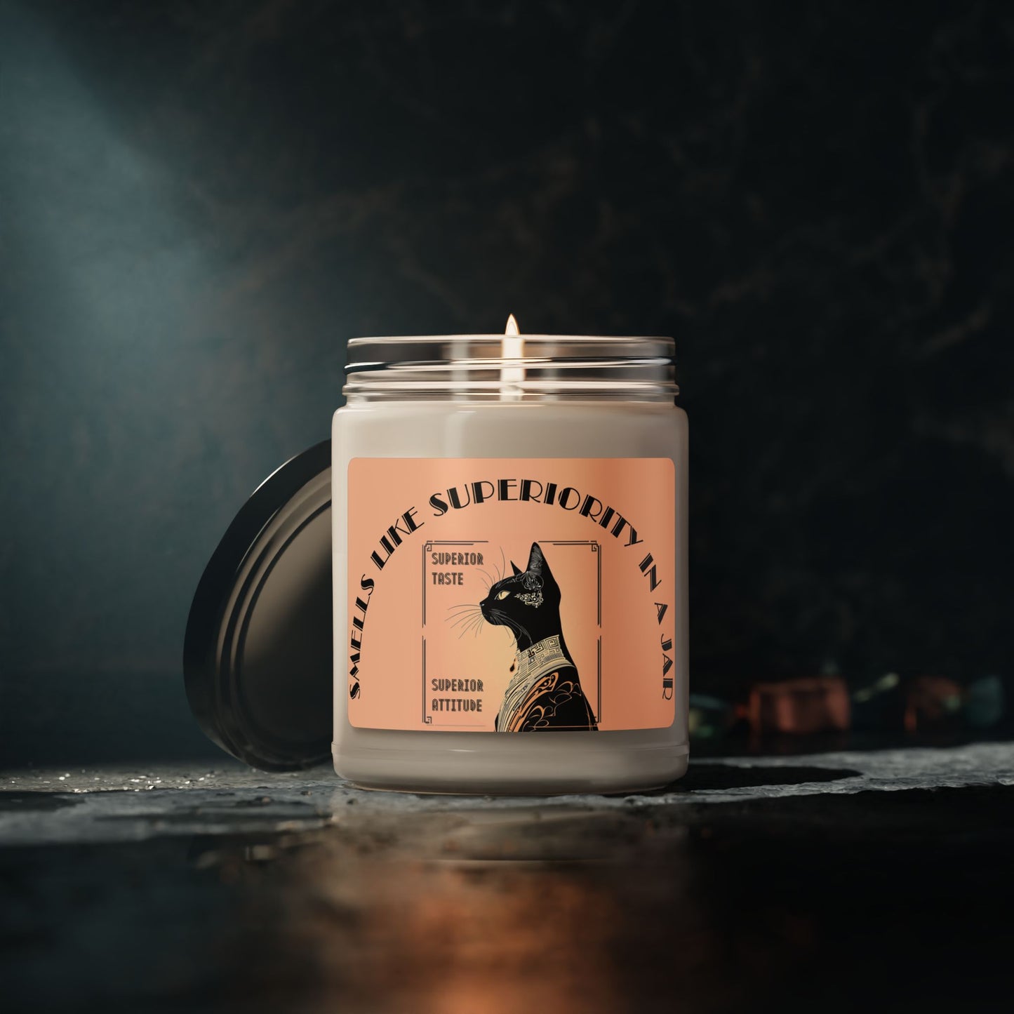 Candle Whimsical Scented Art Deco Soy Candle Cat Themed Catful Cat Lover Gift Elegant Feline Home Decor Sarcastic Style for Cat Parents