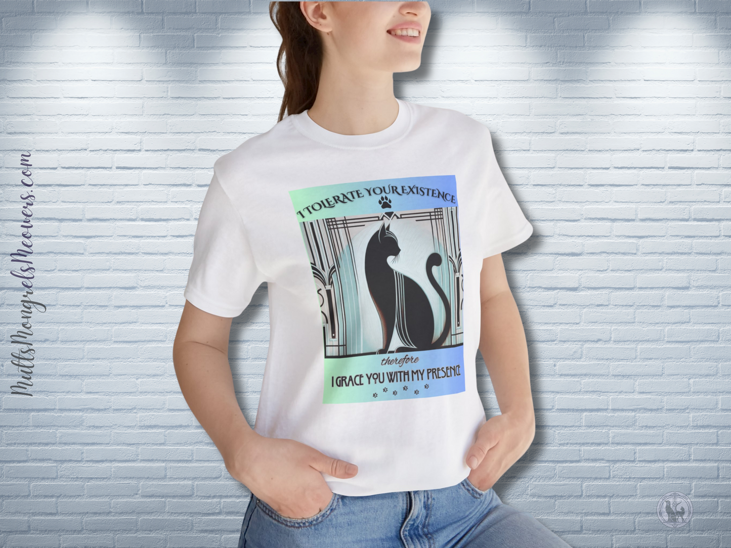 T-Shirt Funny Art Deco Shirt Sarcastic Gift Unisex Fit Unique Cat Whimsical Feline Catful Kitty Humor Retro Apparel Rescue Cat Parent US