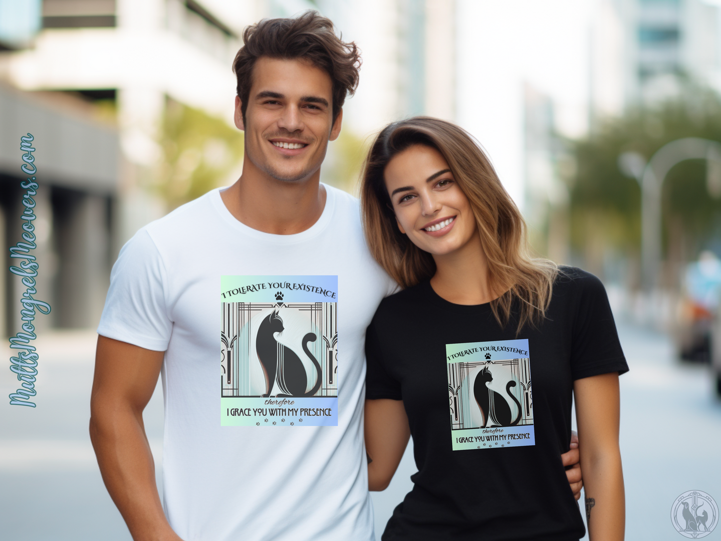 T-Shirt Funny Art Deco Shirt Sarcastic Gift Unisex Fit Unique Cat Whimsical Feline Catful Kitty Humor Retro Apparel Rescue Cat Parent US