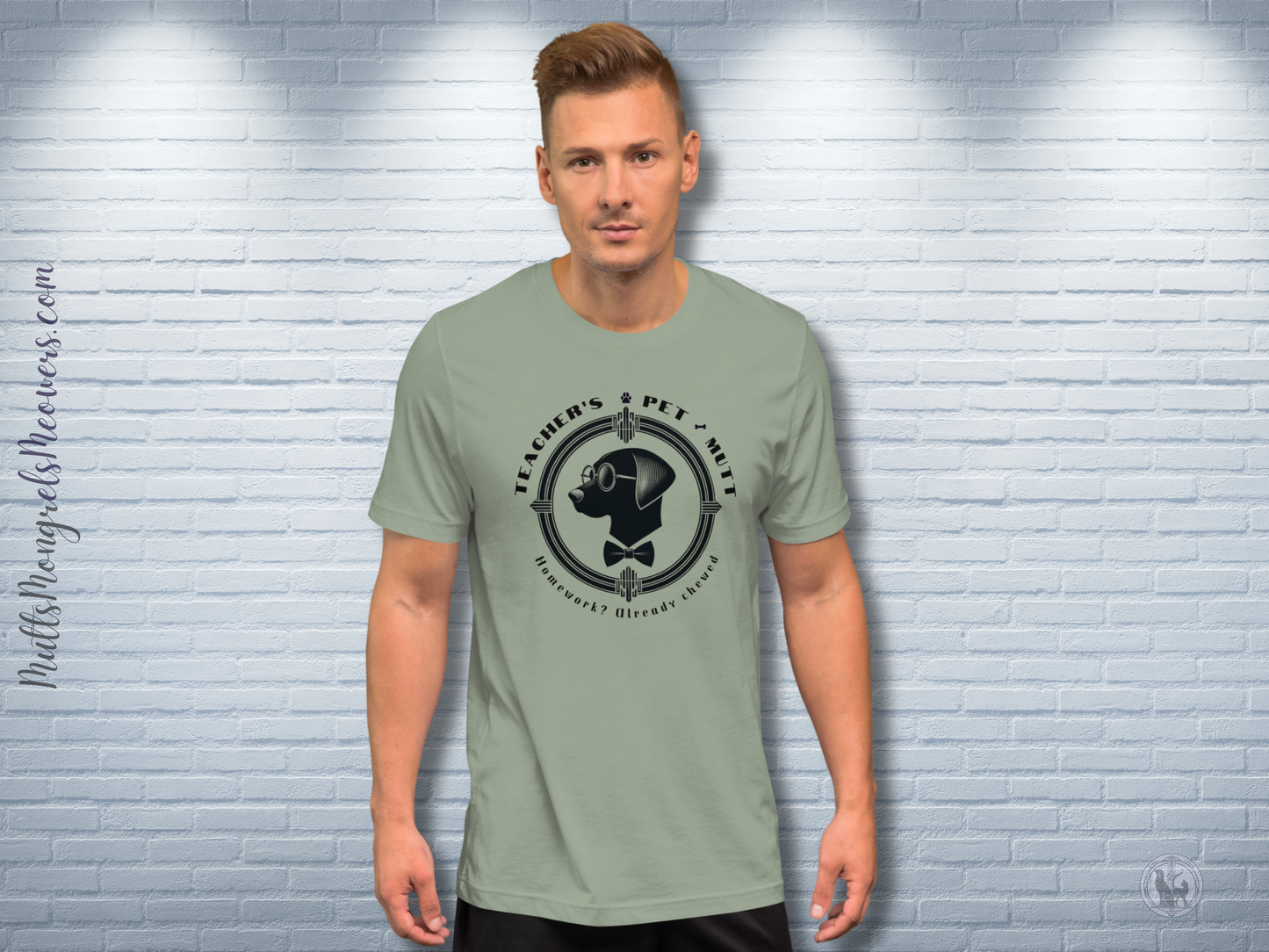 T-Shirt Stylish Art Deco Teacher’s Pet Parent Gift Unisex Fit Unique Funny Teacher Appreciation Tee Back to School Canine Dog Lover Apparel