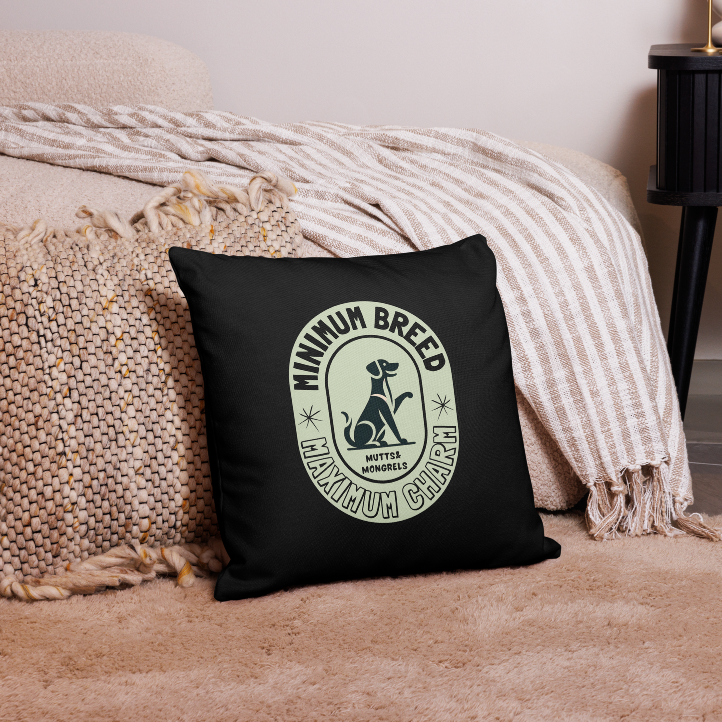 Pillow Throw Pillow Rescue Dog Charm Art Deco Design Dog Lovers Mixed Breed Dogful For Pet Lovers Rescue Mutt Gift Dog Mum Dog Dad Mongrel