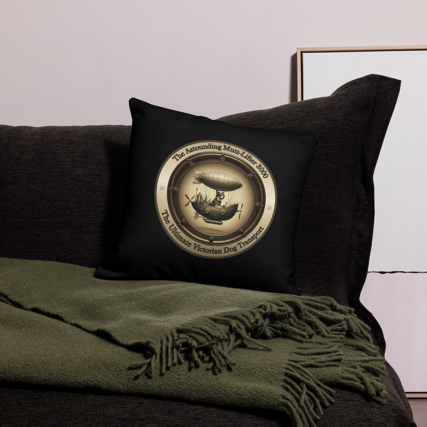 Pillow Throw Steampunk Design For Dog Lovers Mixed Breed Dogful Funny Dog Victorian For Rescue Mutt Homes Dog Mum Dad Mongrel Couch Pillow