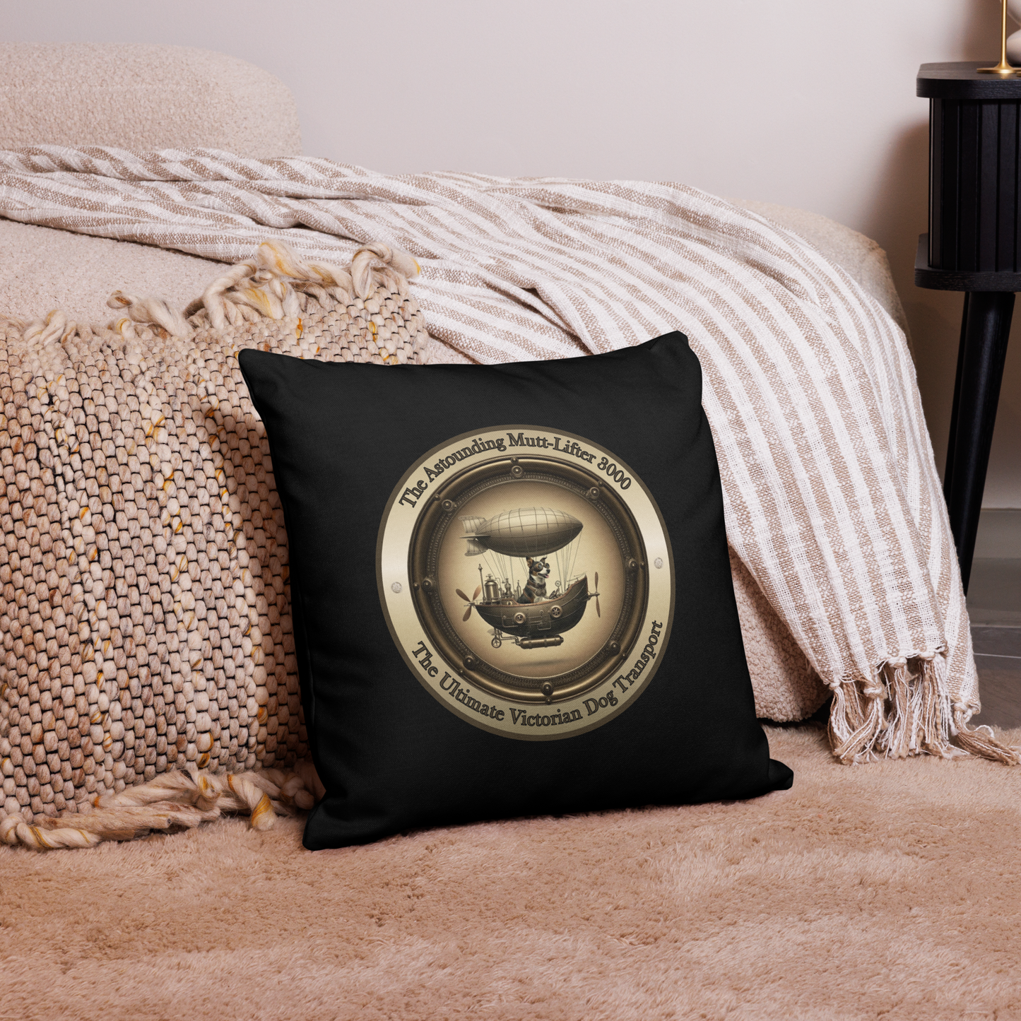 Pillow Throw Steampunk Design For Dog Lovers Mixed Breed Dogful Funny Dog Victorian For Rescue Mutt Homes Dog Mum Dad Mongrel Couch Pillow