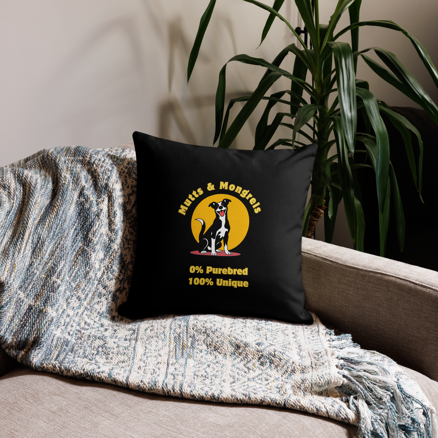 Pillow Throw Rescue Dog Originals Design For Dog Lovers Mixed Breed Dogful For Rescue Mutt Home Accent Gift Mongrel Retro Dog Mum Dog Dad