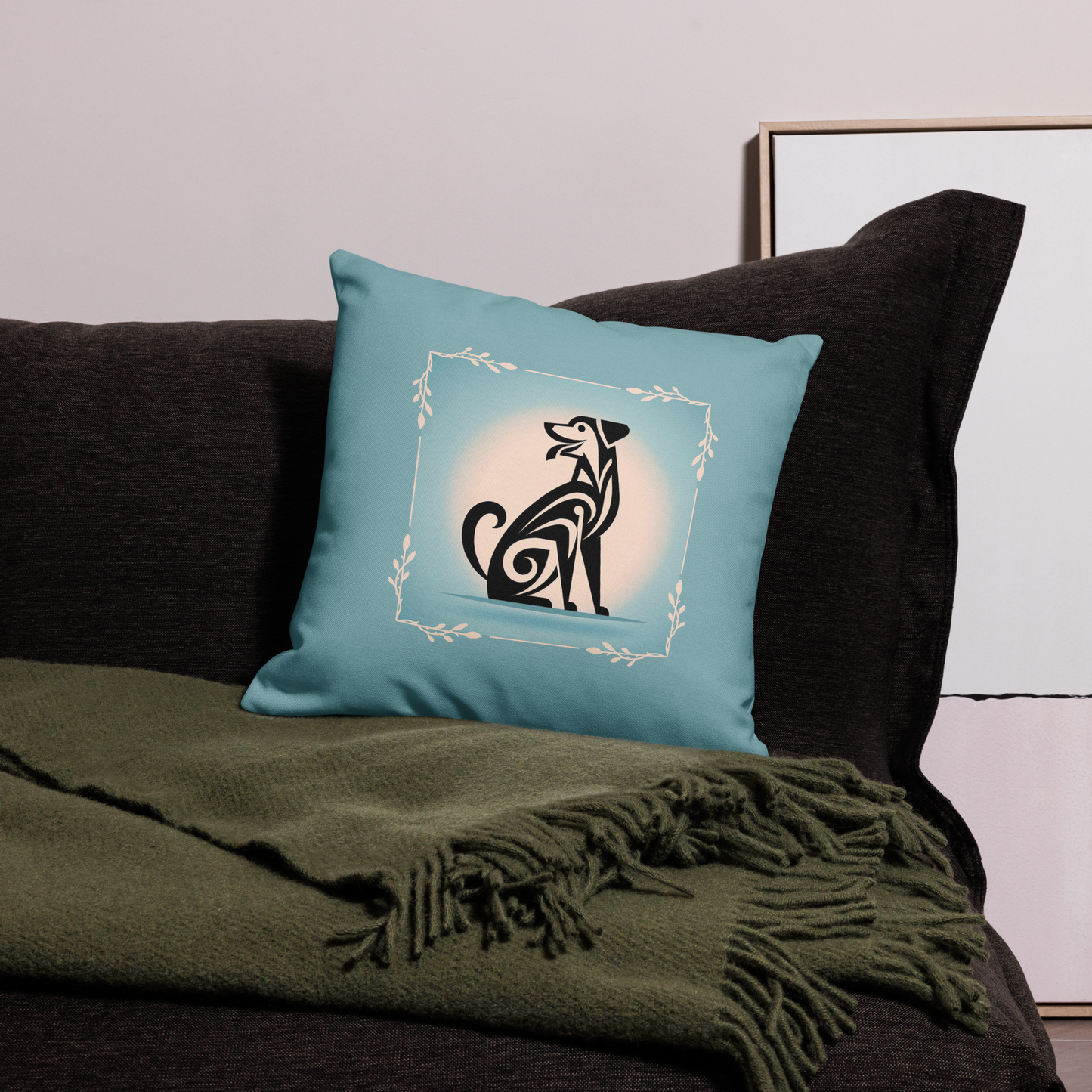 Pillow Throw Rescue Dog Art Deco Design Dog Lovers Mixed Breed Dogful Throw Pillow Rescue Mutt Funny Pet Home Accent Dog Mum Dog Dad Mongrel