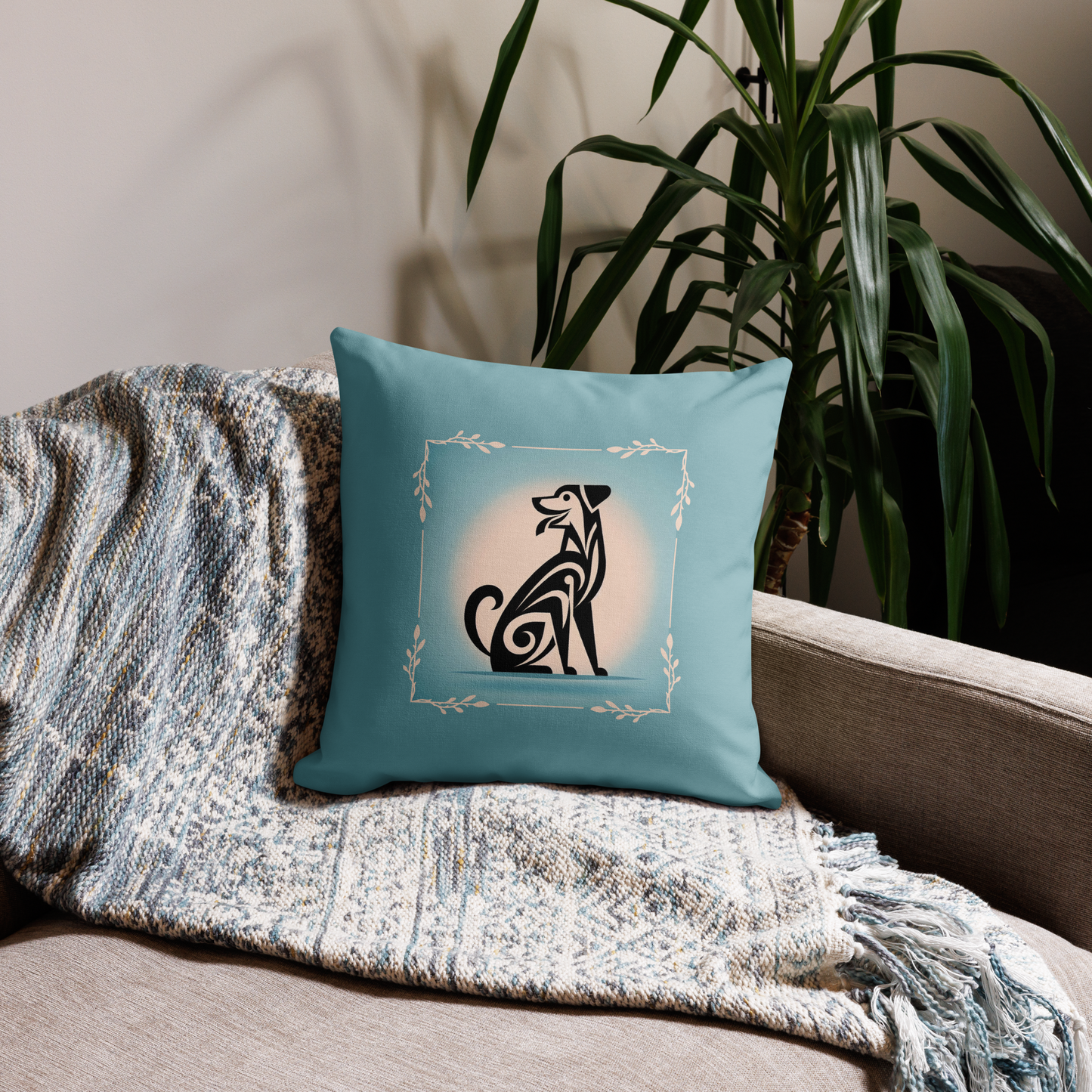 Pillow Throw Rescue Dog Art Deco Design Dog Lovers Mixed Breed Dogful Throw Pillow Rescue Mutt Funny Pet Home Accent Dog Mum Dog Dad Mongrel