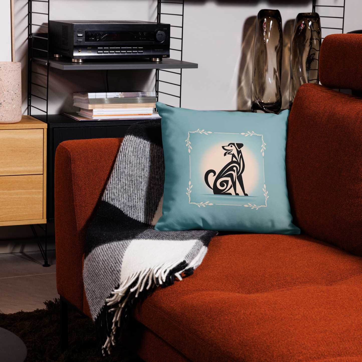 Pillow Throw Rescue Dog Art Deco Design Dog Lovers Mixed Breed Dogful Throw Pillow Rescue Mutt Funny Pet Home Accent Dog Mum Dog Dad Mongrel