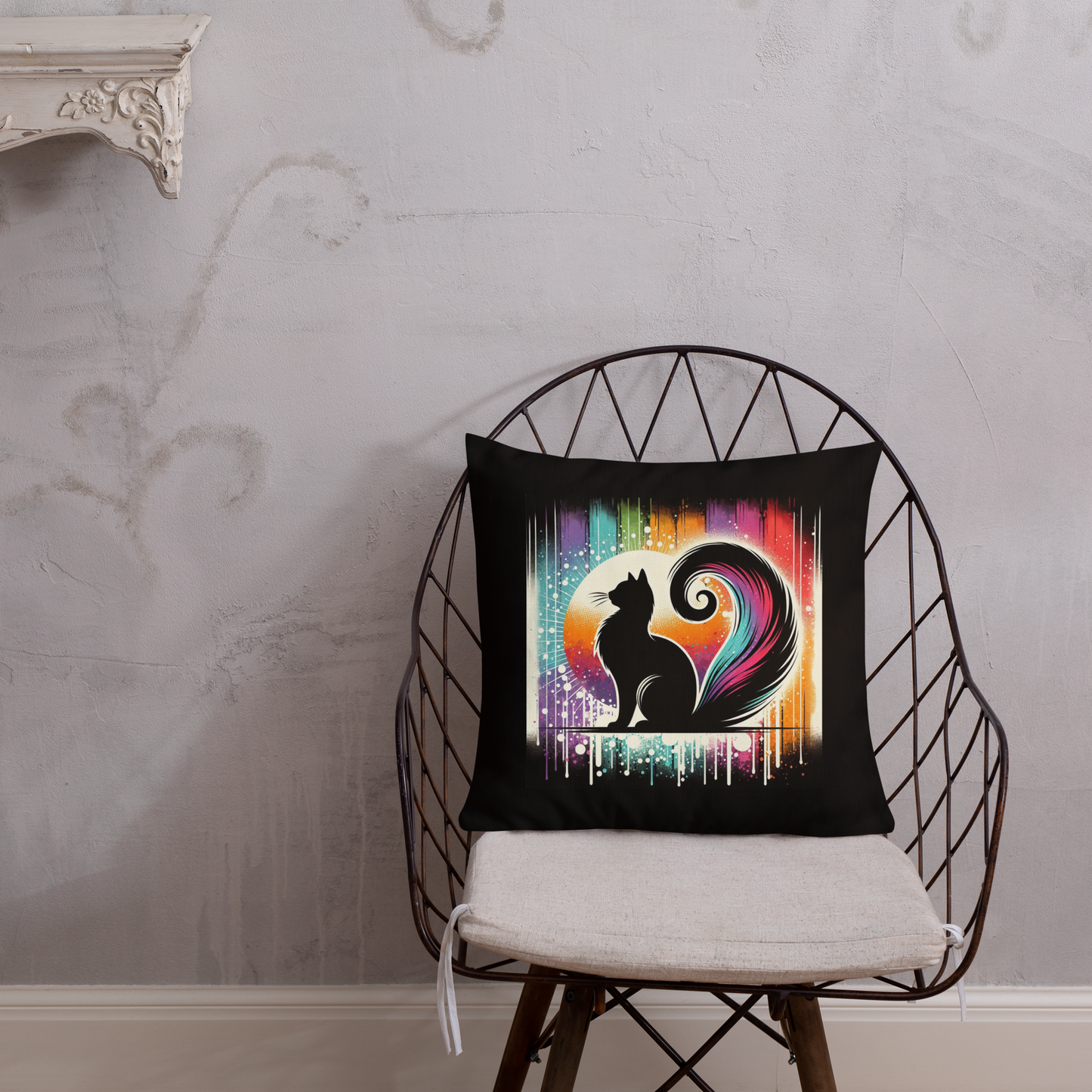 Cat Pillow Art Deco Design For Cat Lovers Retro Sarcastic Feline Throw Cushion Funny Home Decor Housewarming Gift For Cat Parents Rescue Cat